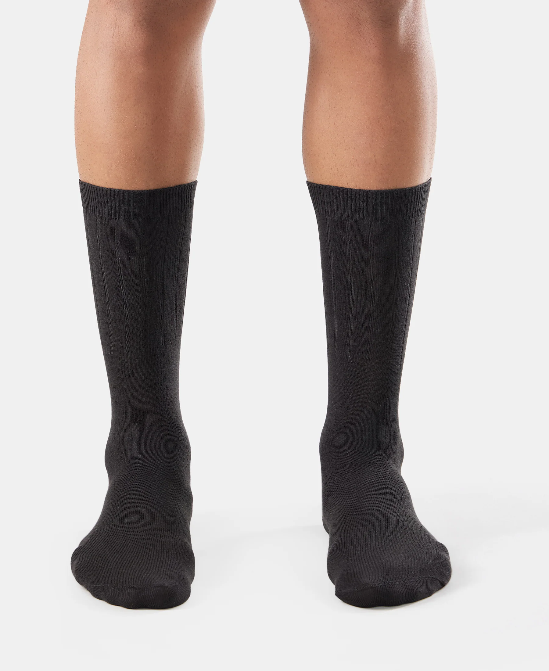 Blended Modal Stretch Crew Length Thermal Socks With StayFresh Treatment - Black - Image 2