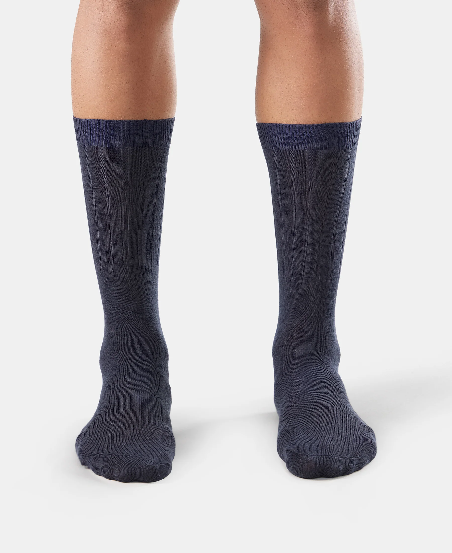Blended Modal Stretch Crew Length Thermal Socks With StayFresh Treatment - Navy - Image 2