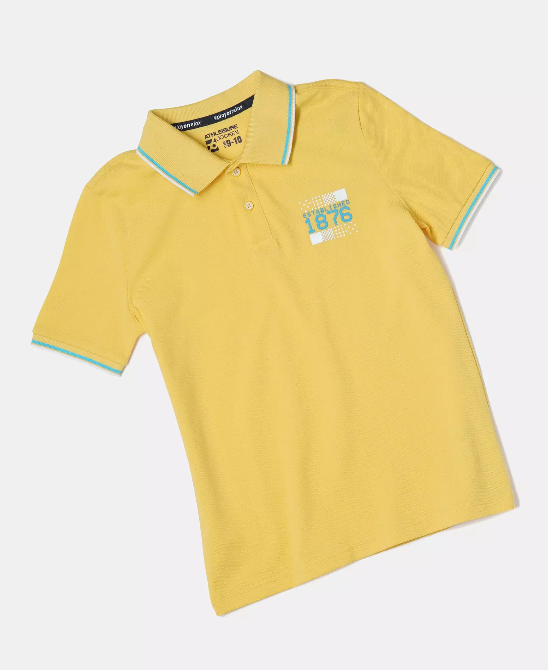 Boy's Super Combed Cotton Rich Graphic Printed Half Sleeve Polo T-Shirt - Beach Ball - Image 4