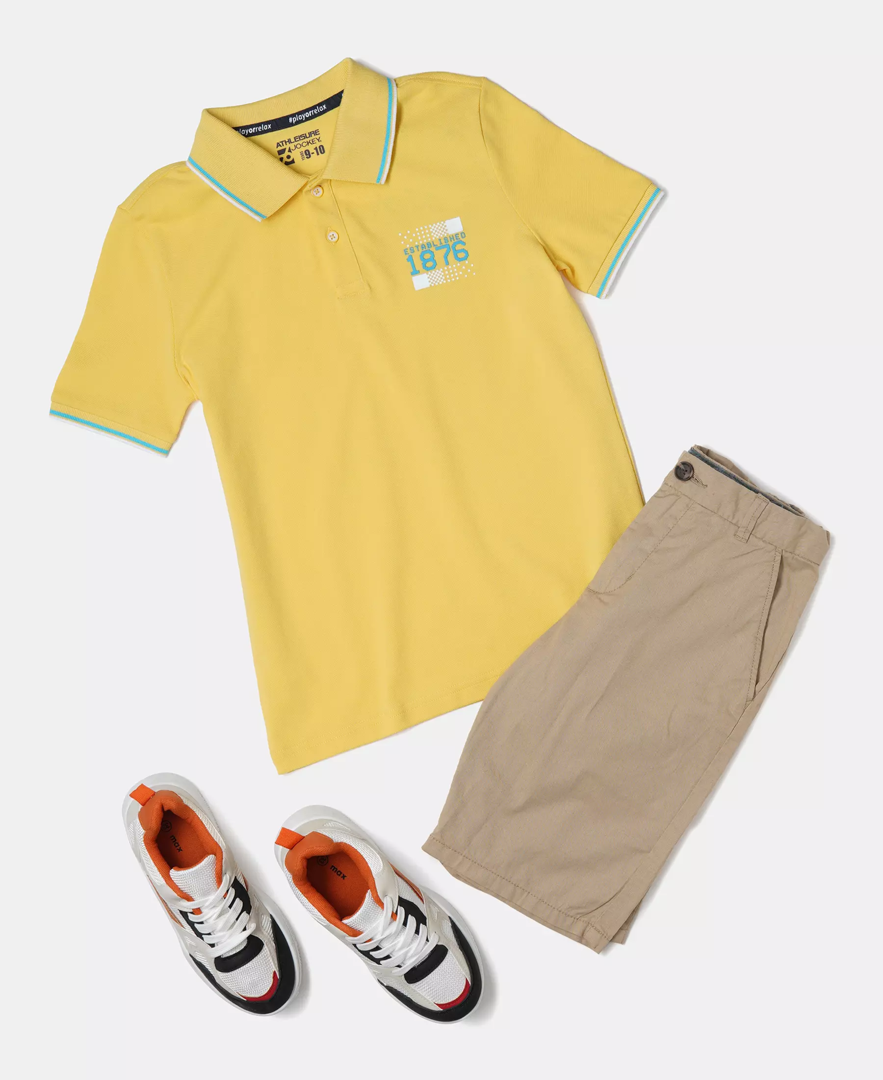 Boy's Super Combed Cotton Rich Graphic Printed Half Sleeve Polo T-Shirt - Beach Ball - Image 5