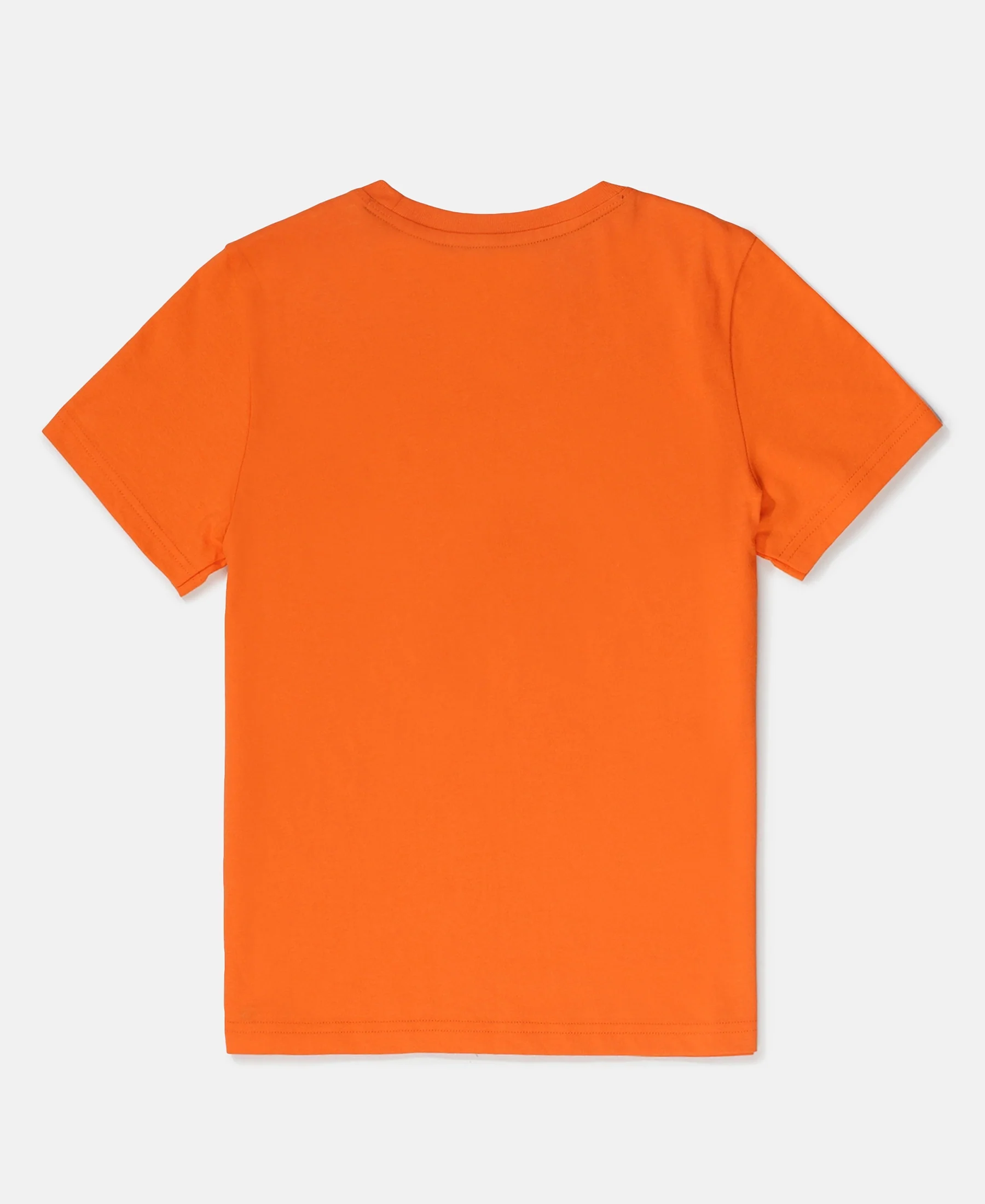 Boy's Super Combed Cotton Round Neck Half Sleeve T-Shirt - Golden Poppy - Image 2