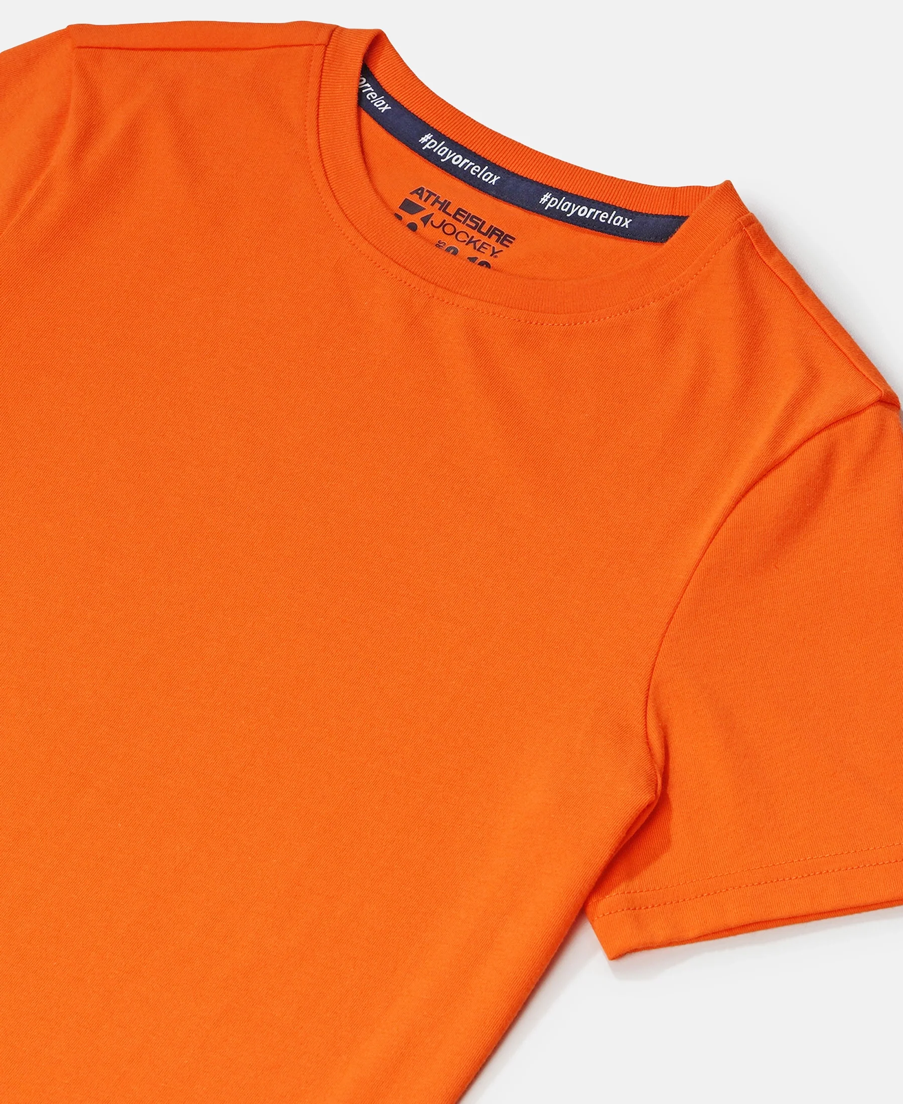 Boy's Super Combed Cotton Round Neck Half Sleeve T-Shirt - Golden Poppy - Image 3