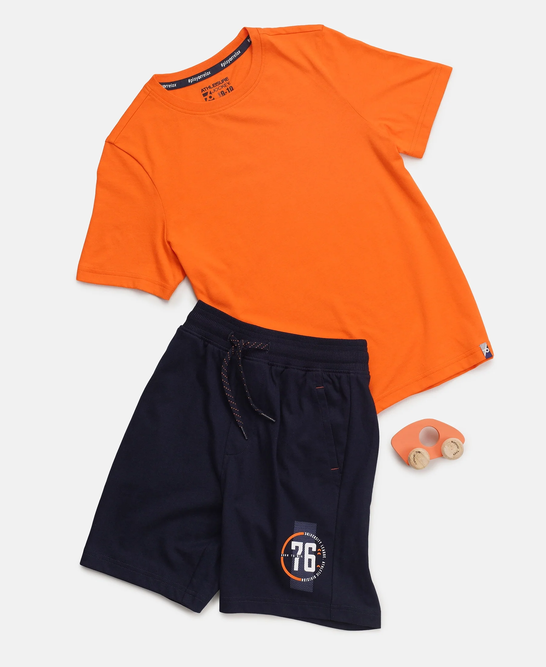 Boy's Super Combed Cotton Round Neck Half Sleeve T-Shirt - Golden Poppy - Image 4