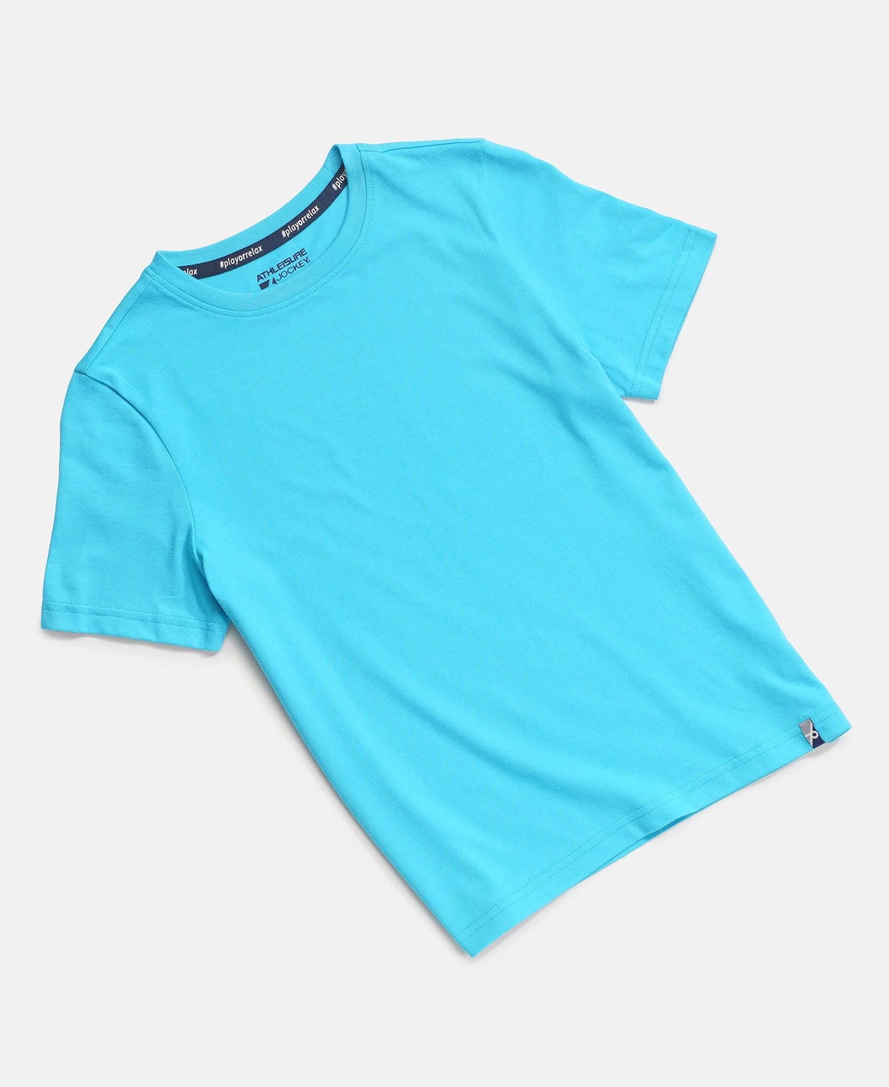 Boy's Super Combed Cotton Round Neck Half Sleeve T-Shirt - Scuba Blue - Image 5