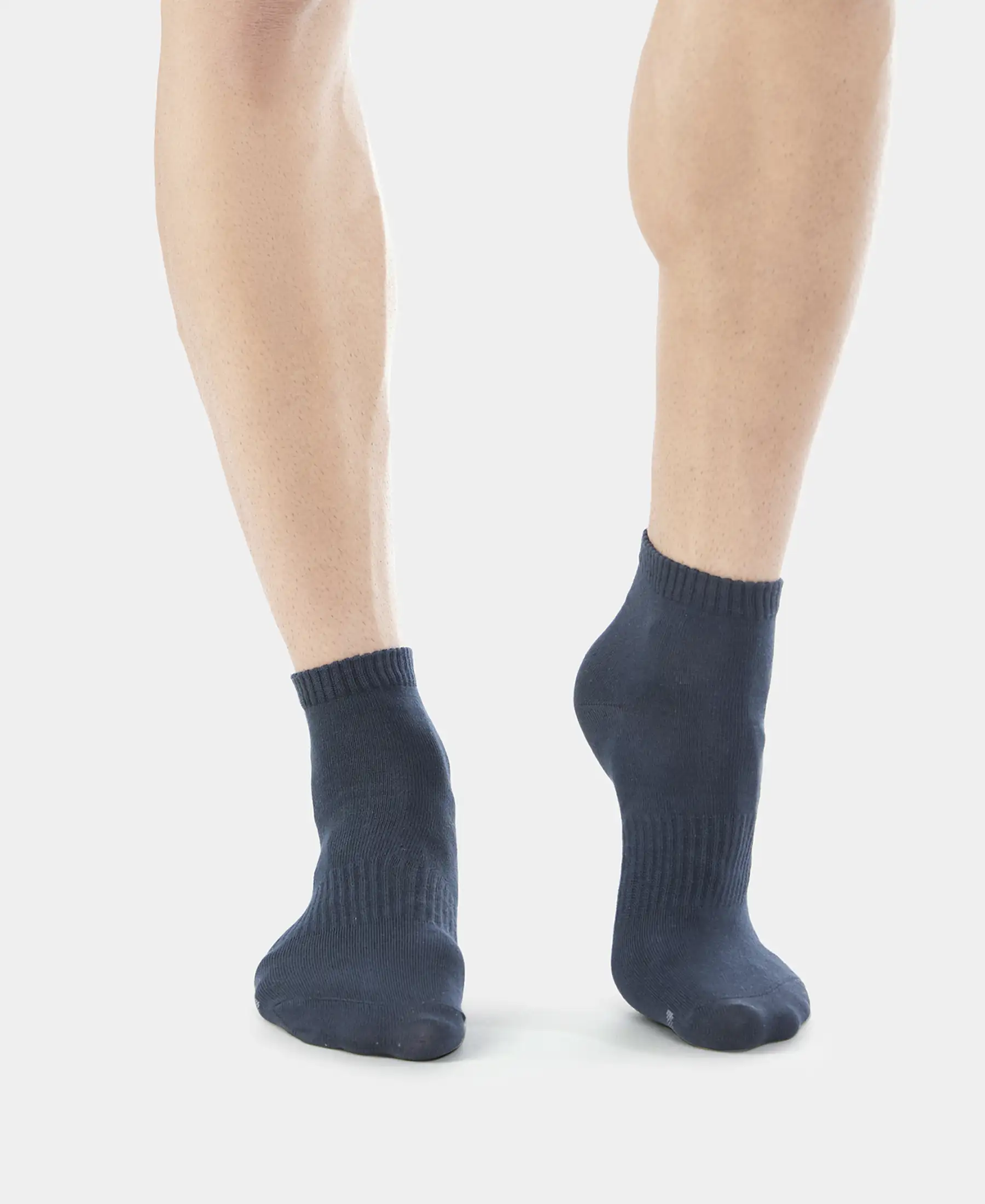 Compact Cotton Elastane Stretch Ankle Length Socks With StayFresh Treatment - Black - Image 2