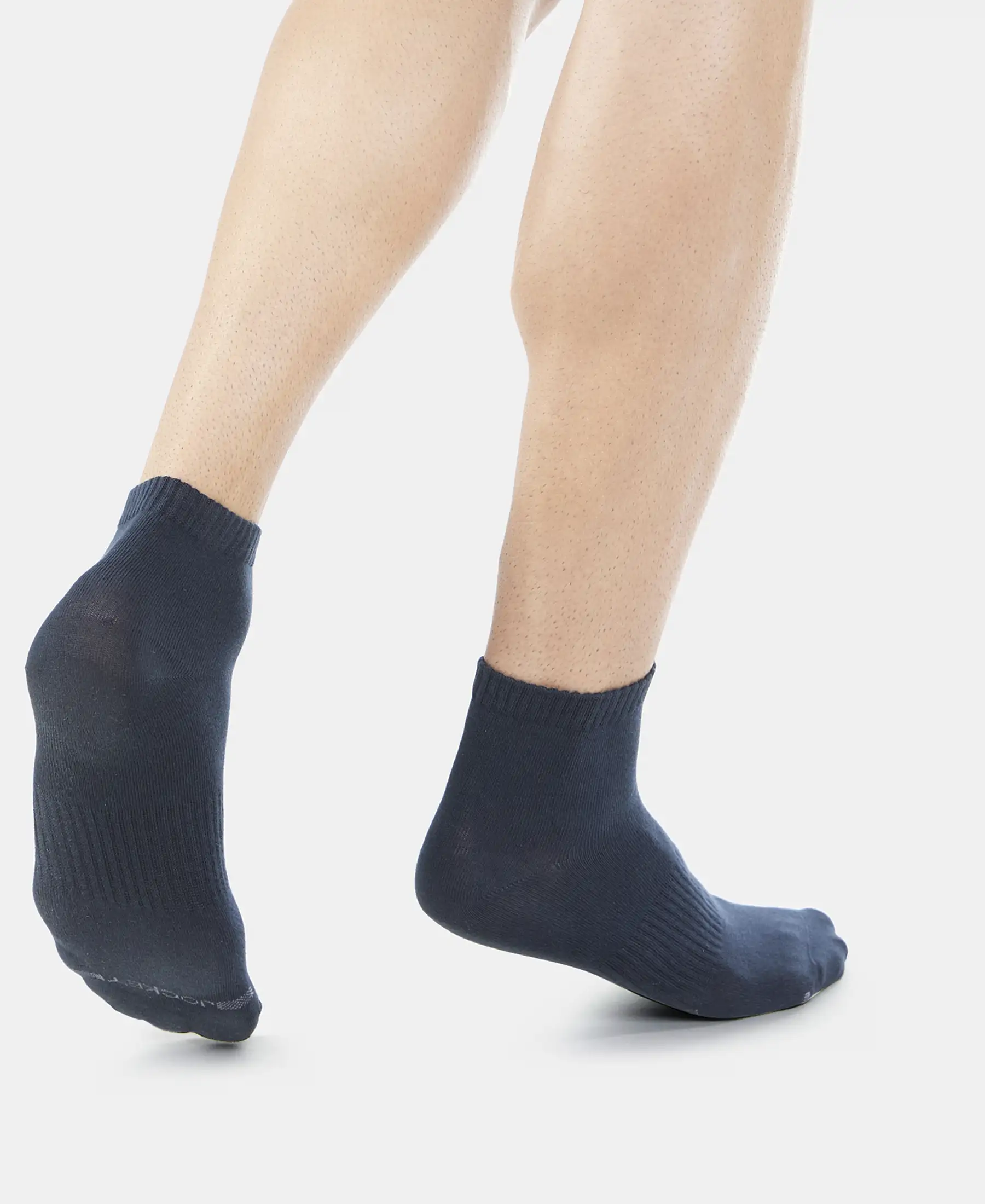 Compact Cotton Elastane Stretch Ankle Length Socks With StayFresh Treatment - Black - Image 6