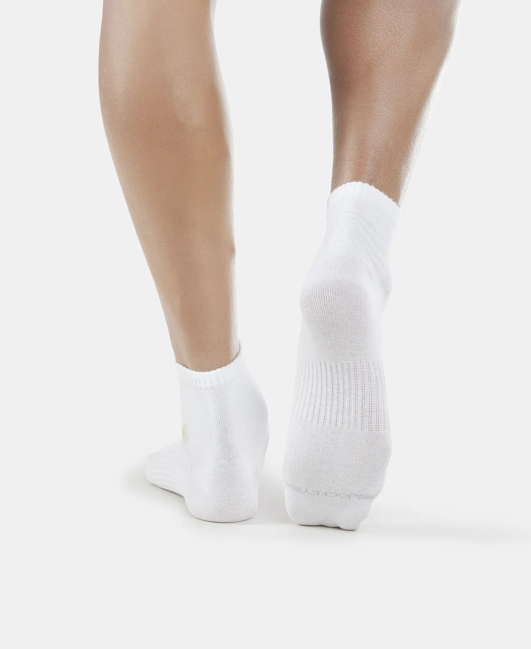 Compact Cotton Elastane Stretch Ankle Length Socks With StayFresh Treatment - White - Image 6