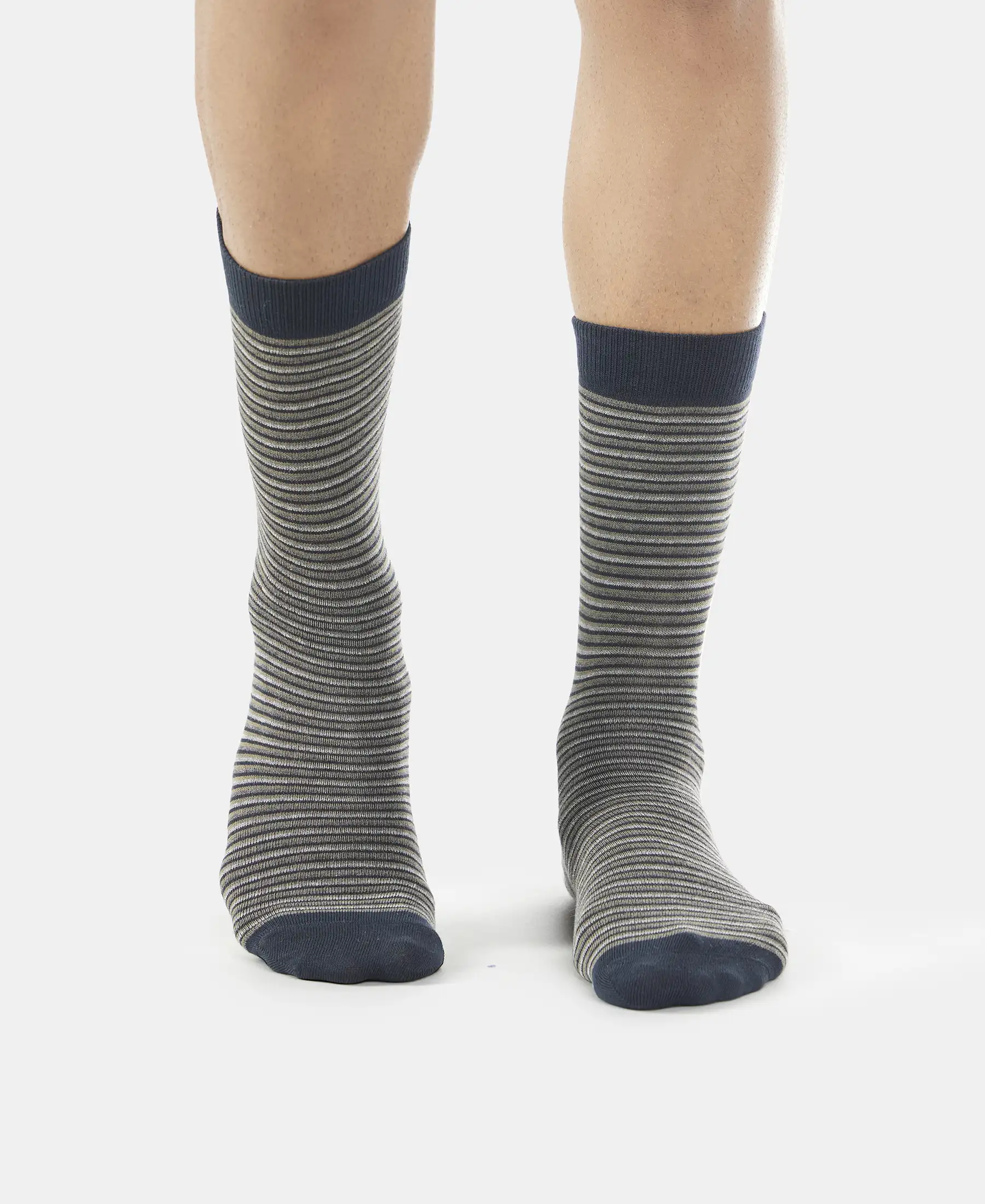 Compact Cotton Elastane Stretch Crew Length Socks with StayFresh Treatment - Black (Pack of 3) - Image 11