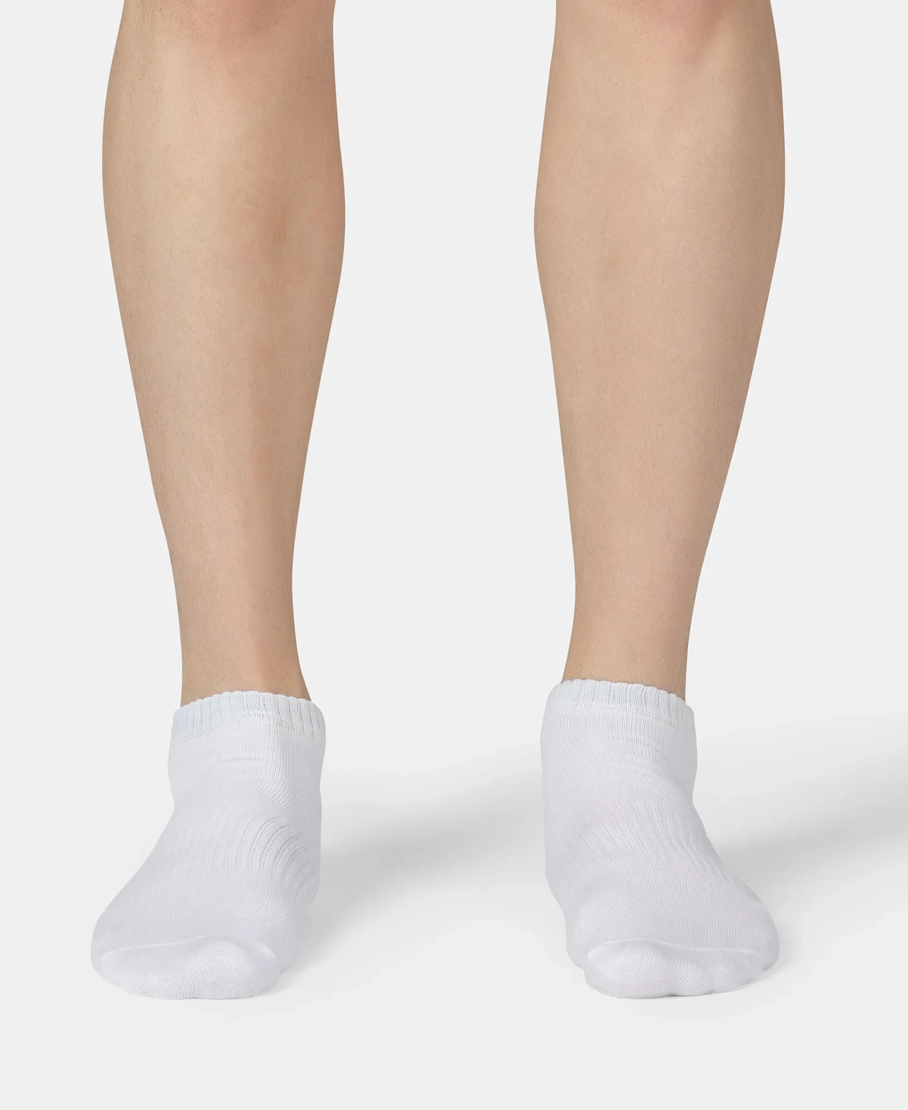 Compact Cotton Elastane Stretch Low Show Socks With StayFresh Treatment - Black, White, Navy, Mid Grey & Charcoal Melange (Pack of 5) - Image 2