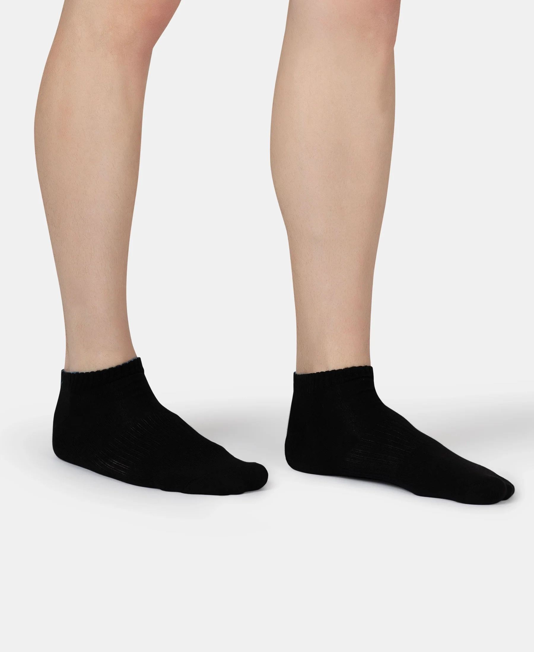 Compact Cotton Elastane Stretch Low Show Socks With StayFresh Treatment - Black, White, Navy, Mid Grey & Charcoal Melange (Pack of 5) - Image 20