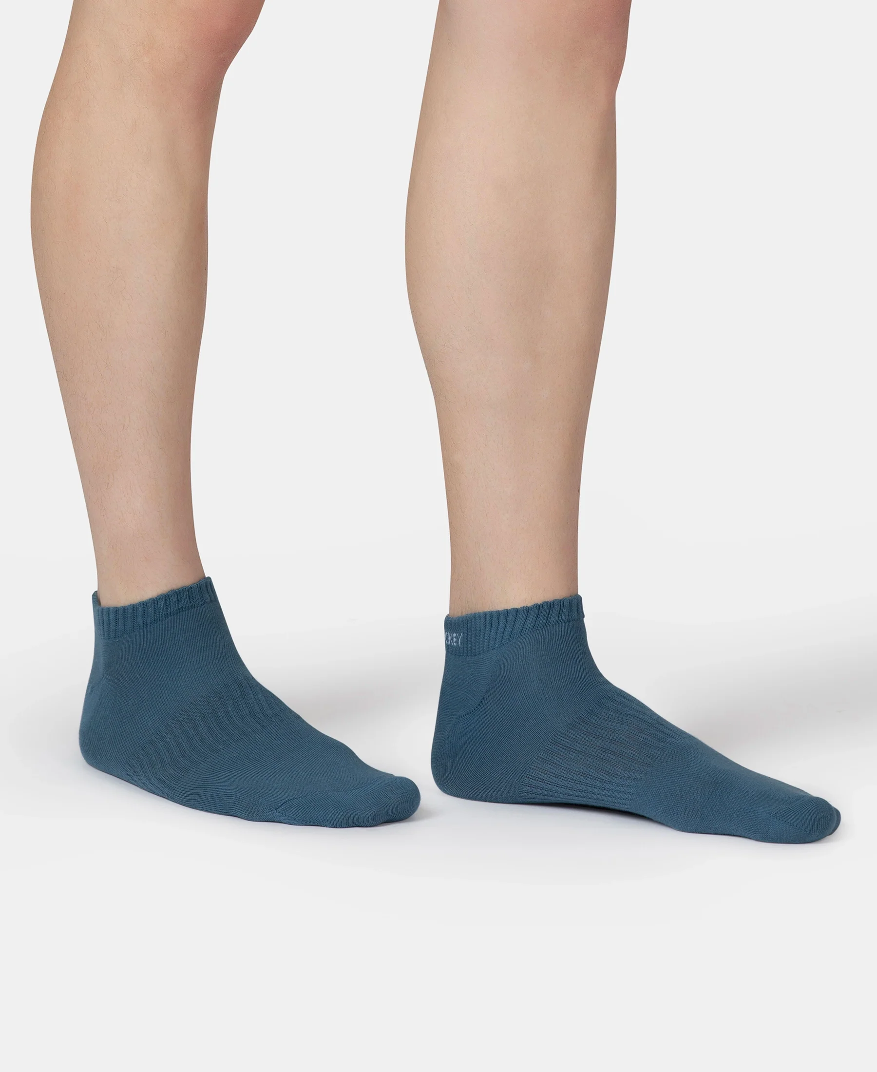 Compact Cotton Elastane Stretch Low Show Socks With StayFresh Treatment - Navy, Grey Melange & Stellar (Pack of 3) - Image 12