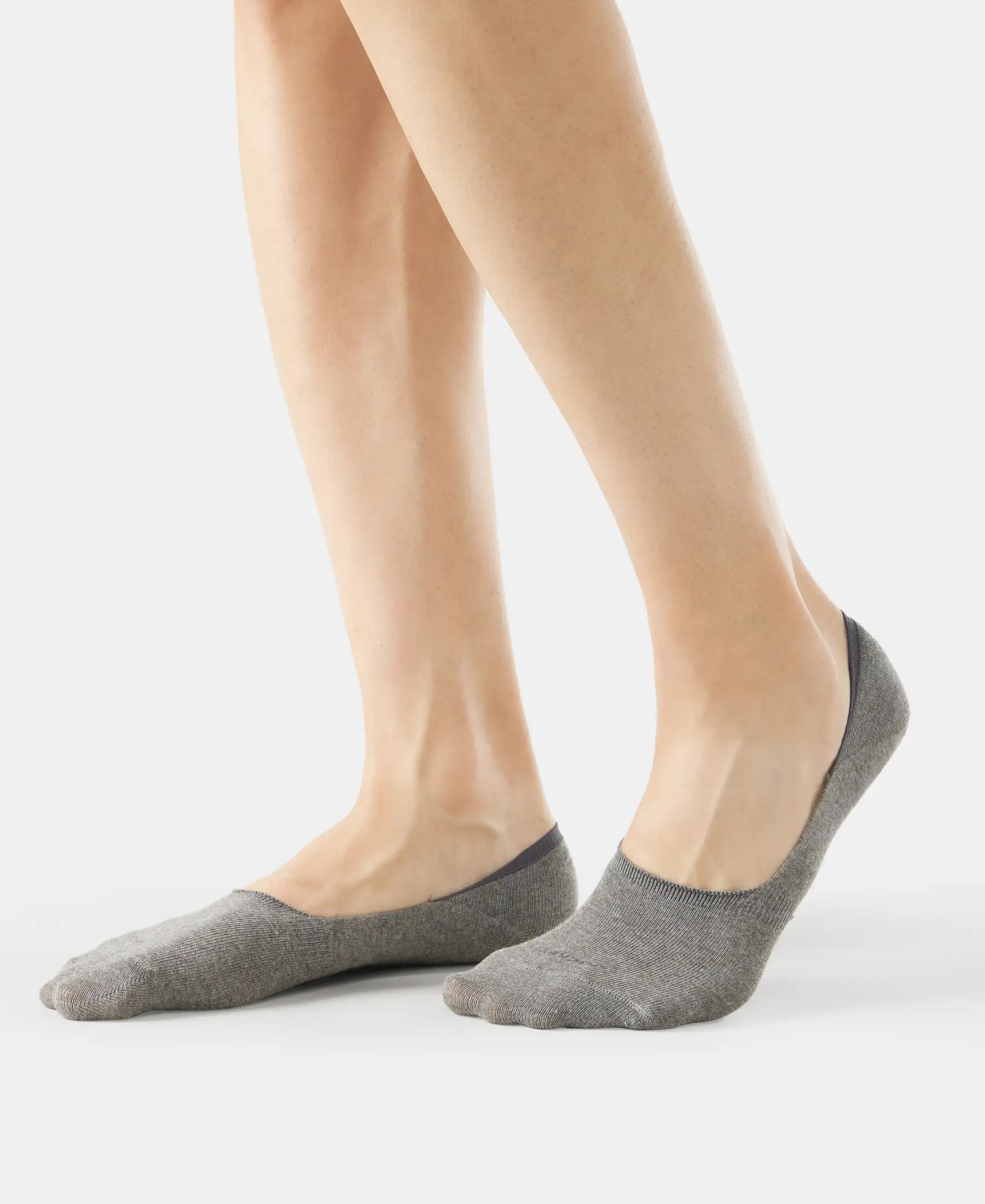 Compact Cotton Elastane Stretch No Show Socks With StayFresh Treatment - Black, Grey & Charcoal (Pack of 3) - Image 11