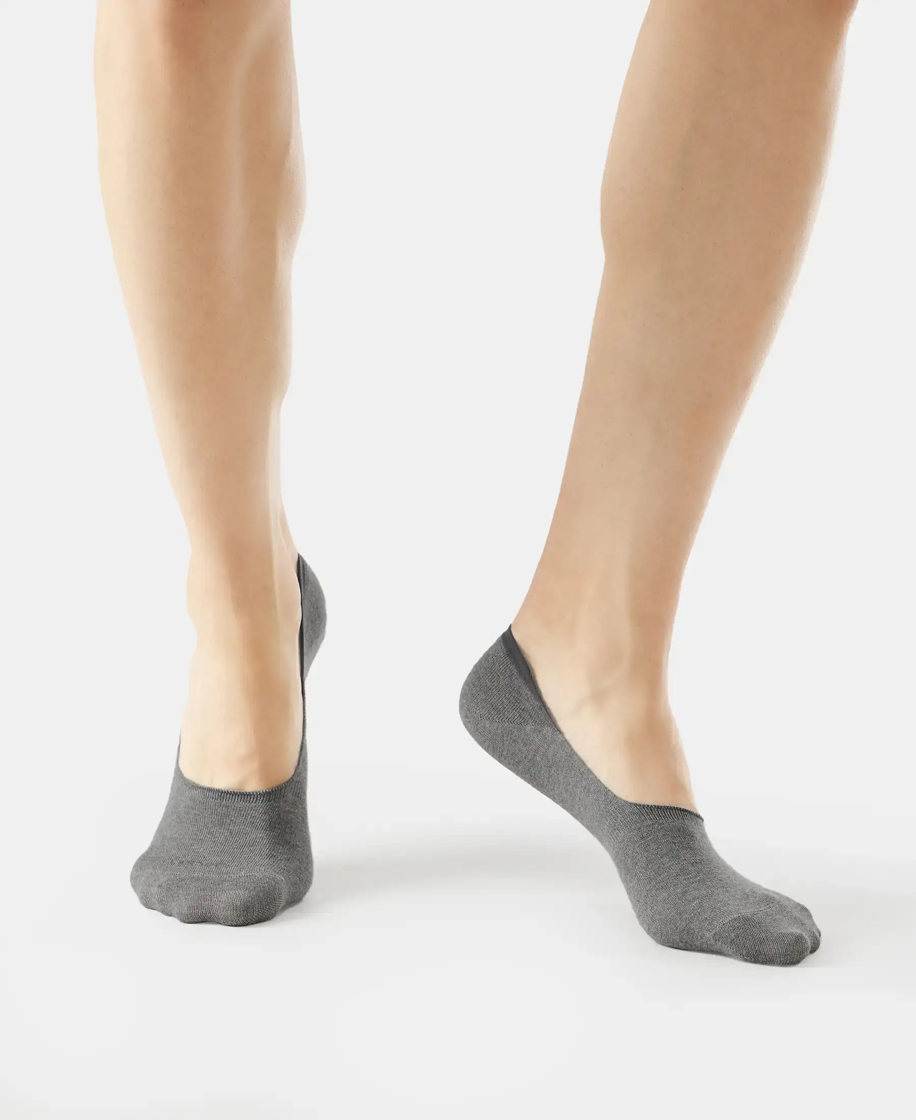 Compact Cotton Elastane Stretch No Show Socks With StayFresh Treatment - Black, Grey & Charcoal (Pack of 3) - Image 4