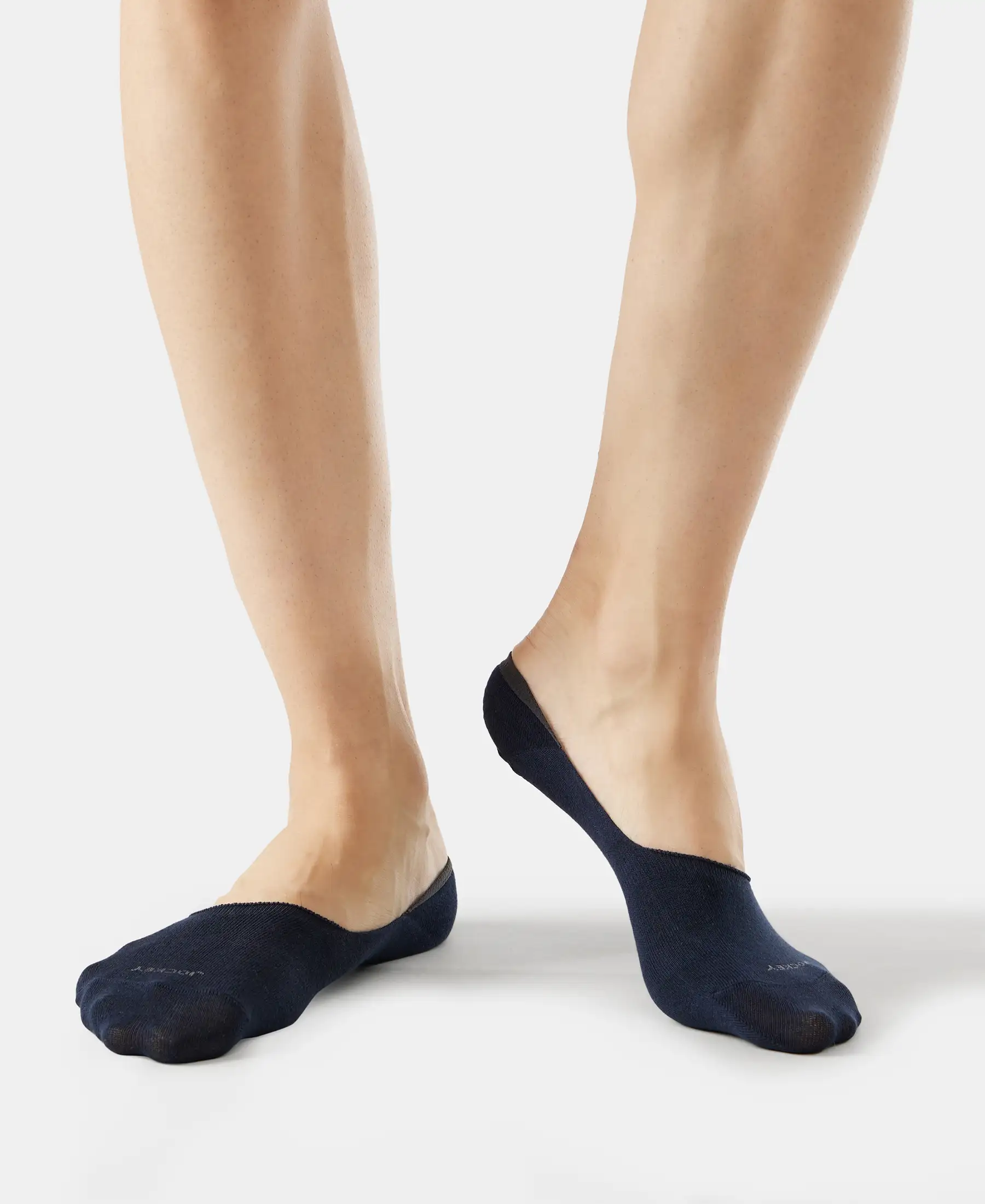 Compact Cotton Elastane Stretch No Show Socks With StayFresh Treatment - Black, Grey & Navy (Pack of 3) - Image 4