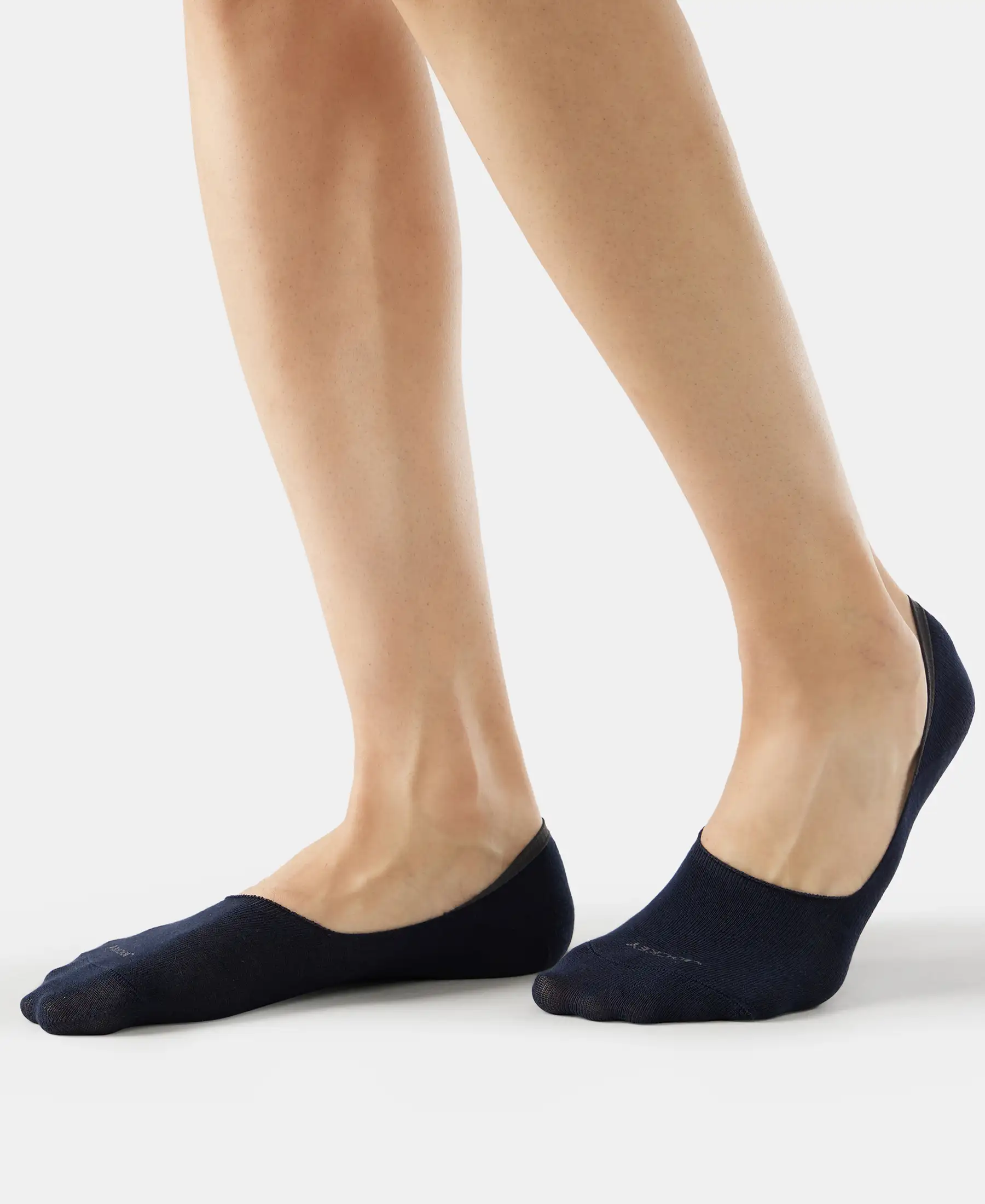 Compact Cotton Elastane Stretch No Show Socks With StayFresh Treatment - Black, Grey & Navy (Pack of 3) - Image 7