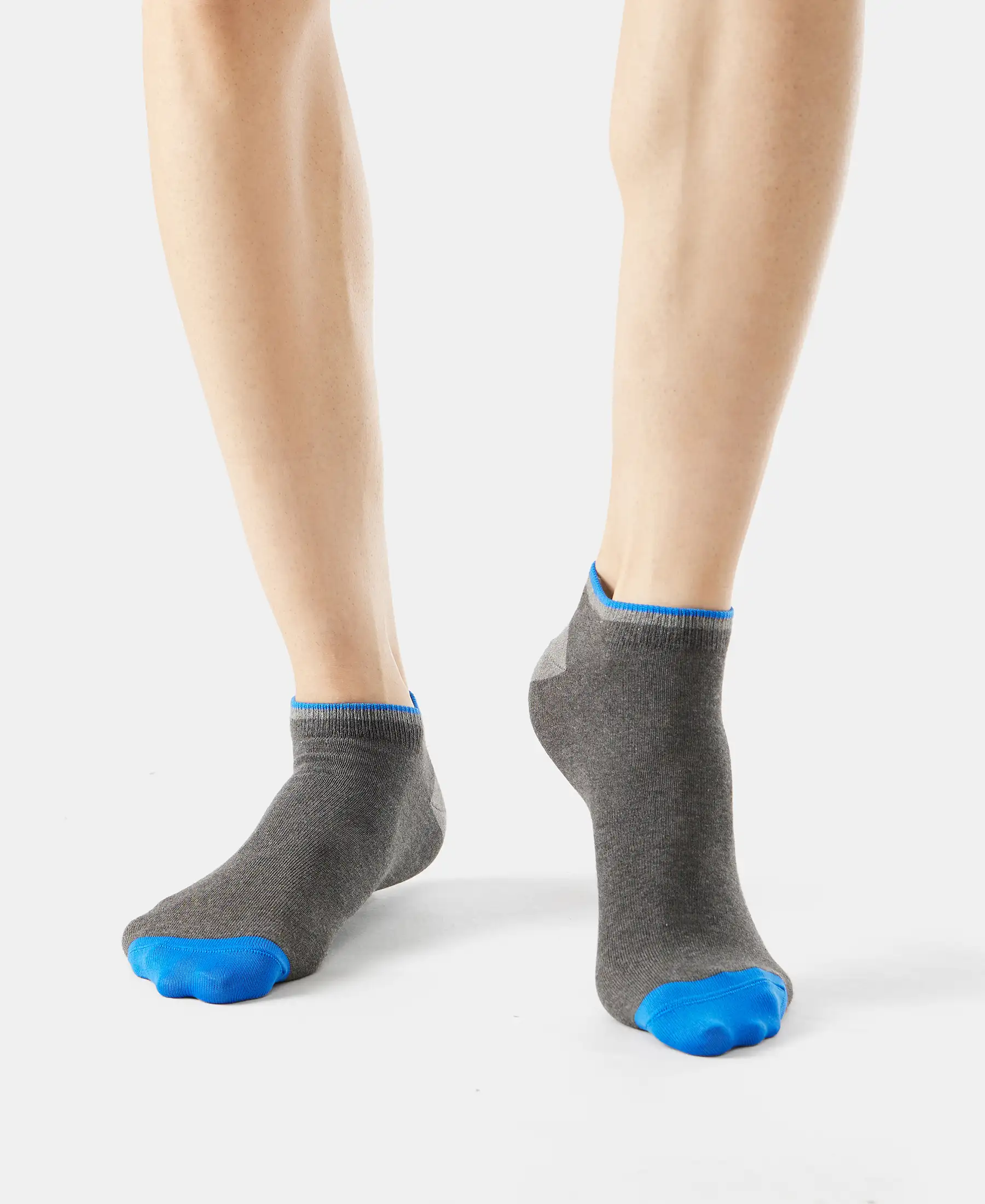 Compact Cotton Elastane Stretch Low Show Socks With StayFresh Treatment - Charcoal Melange (Pack of 2) - Image 7