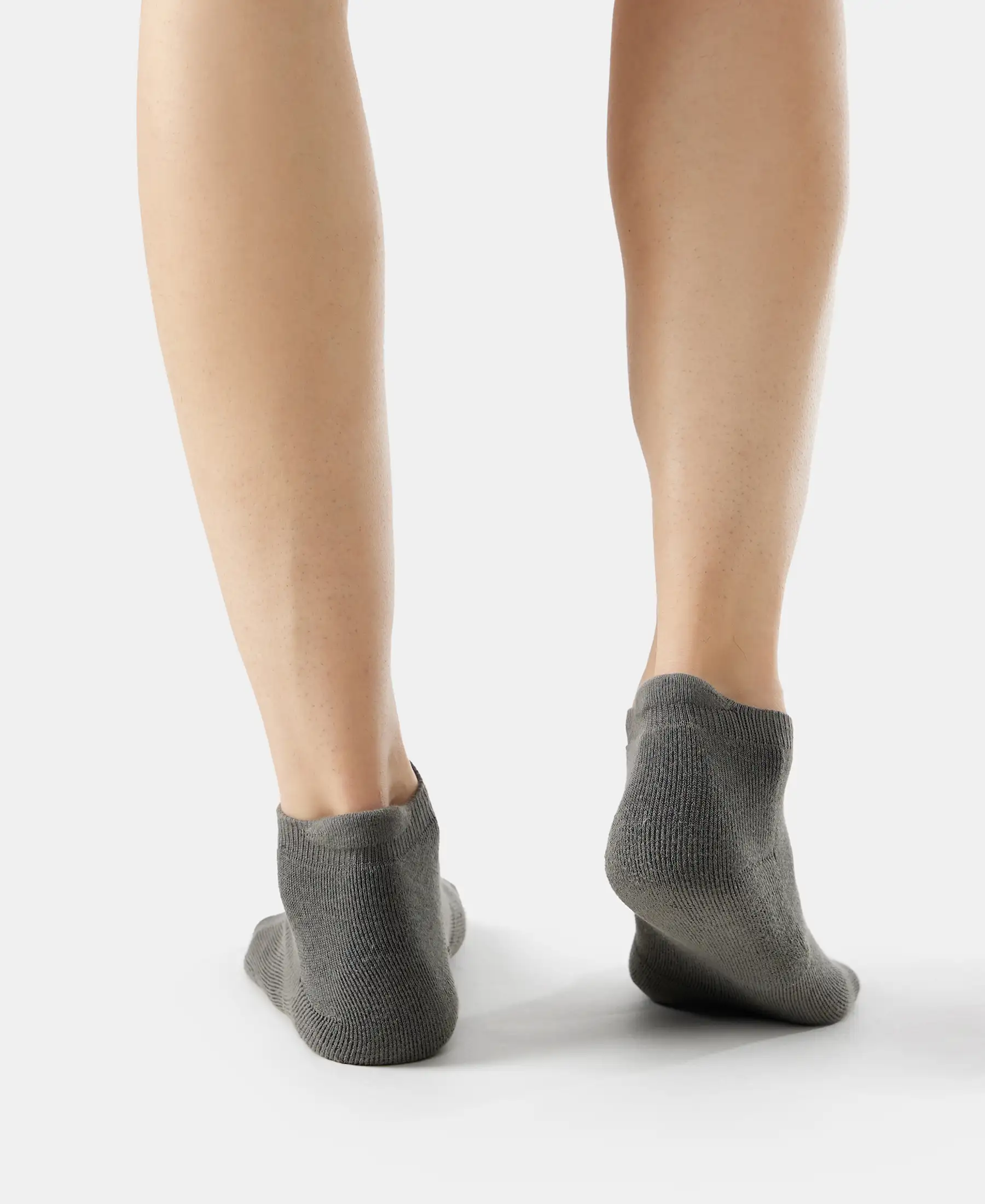 Compact Cotton Elastane Stretch Low Show Socks with StayFresh Treatment - Gunmetal (Pack of 2) - Image 8