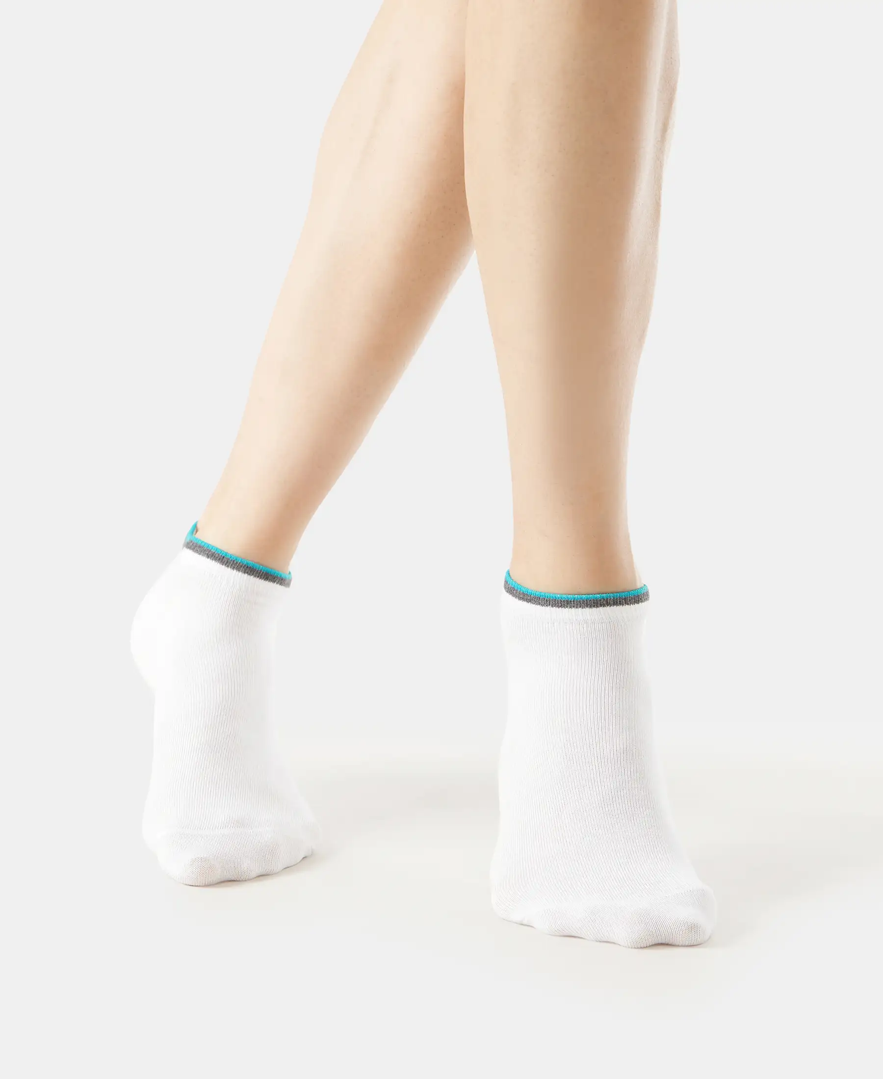 Compact Cotton Elastane Stretch Low Show Socks With StayFresh Treatment - White (Pack of 2) - Image 7