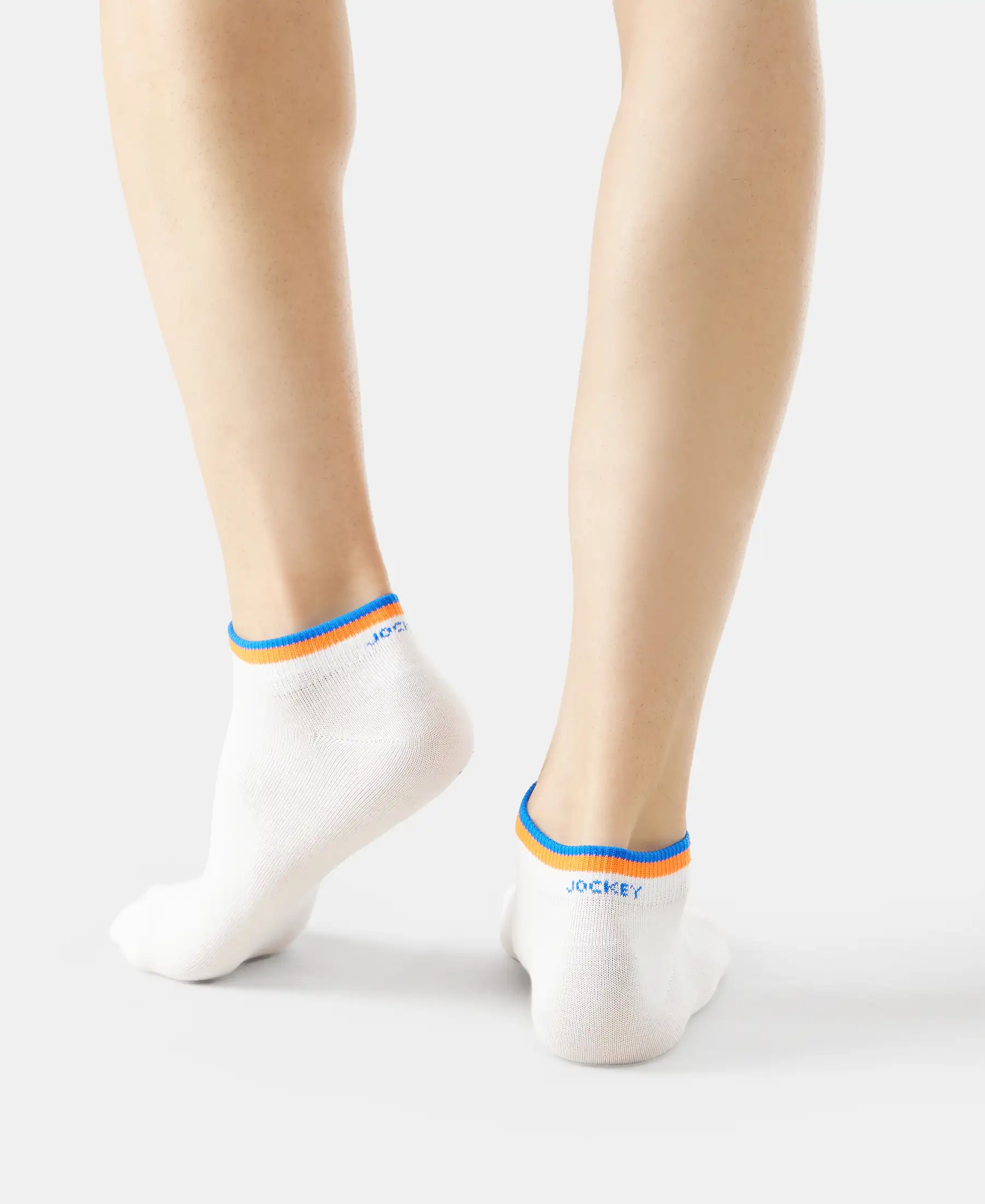 Compact Cotton Elastane Stretch Low Show Socks With StayFresh Treatment - White (Pack of 2) - Image 8