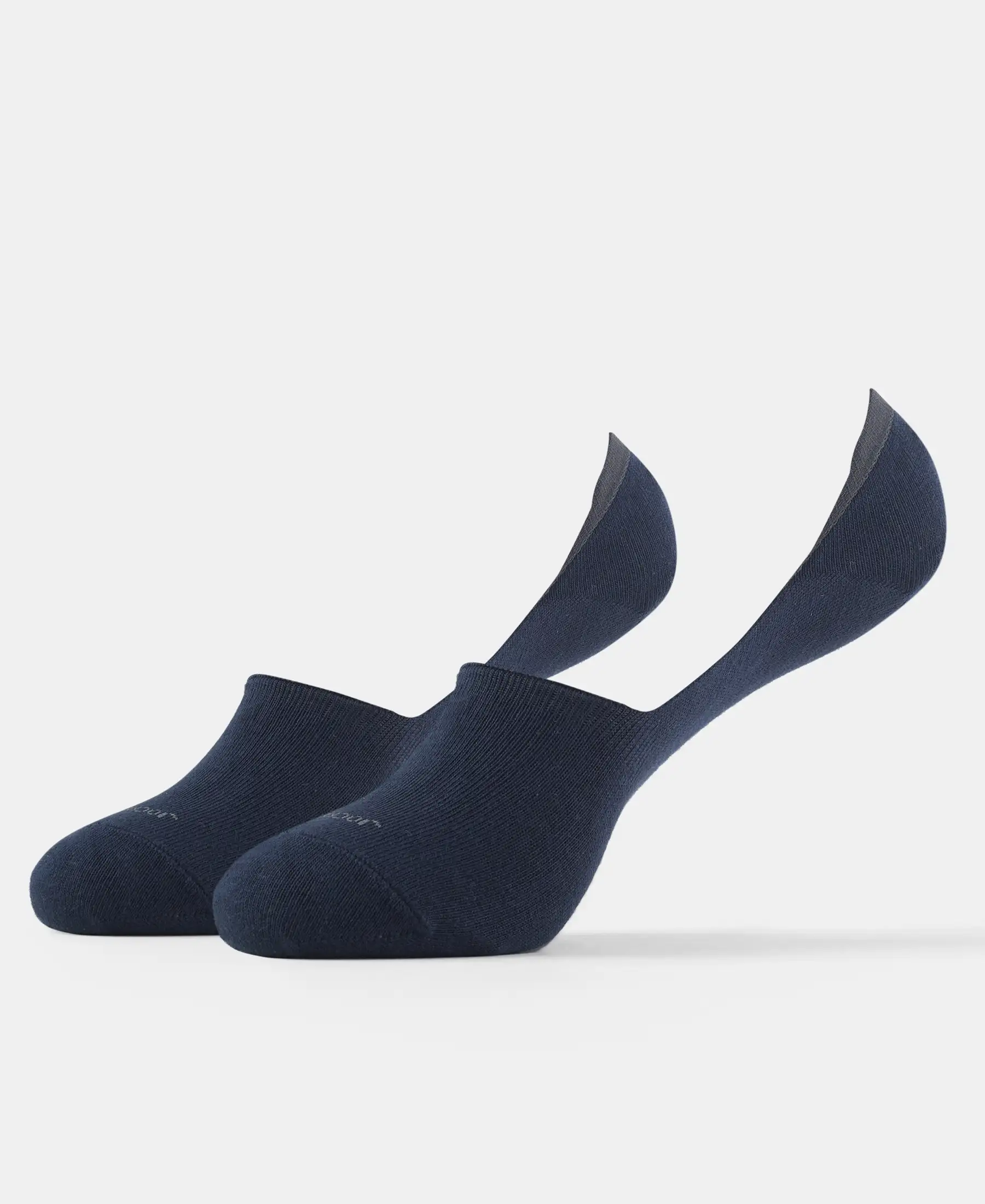 Compact Cotton Elastane Stretch No Show Socks With StayFresh Treatment - Navy (Pack of 2) - Image 5