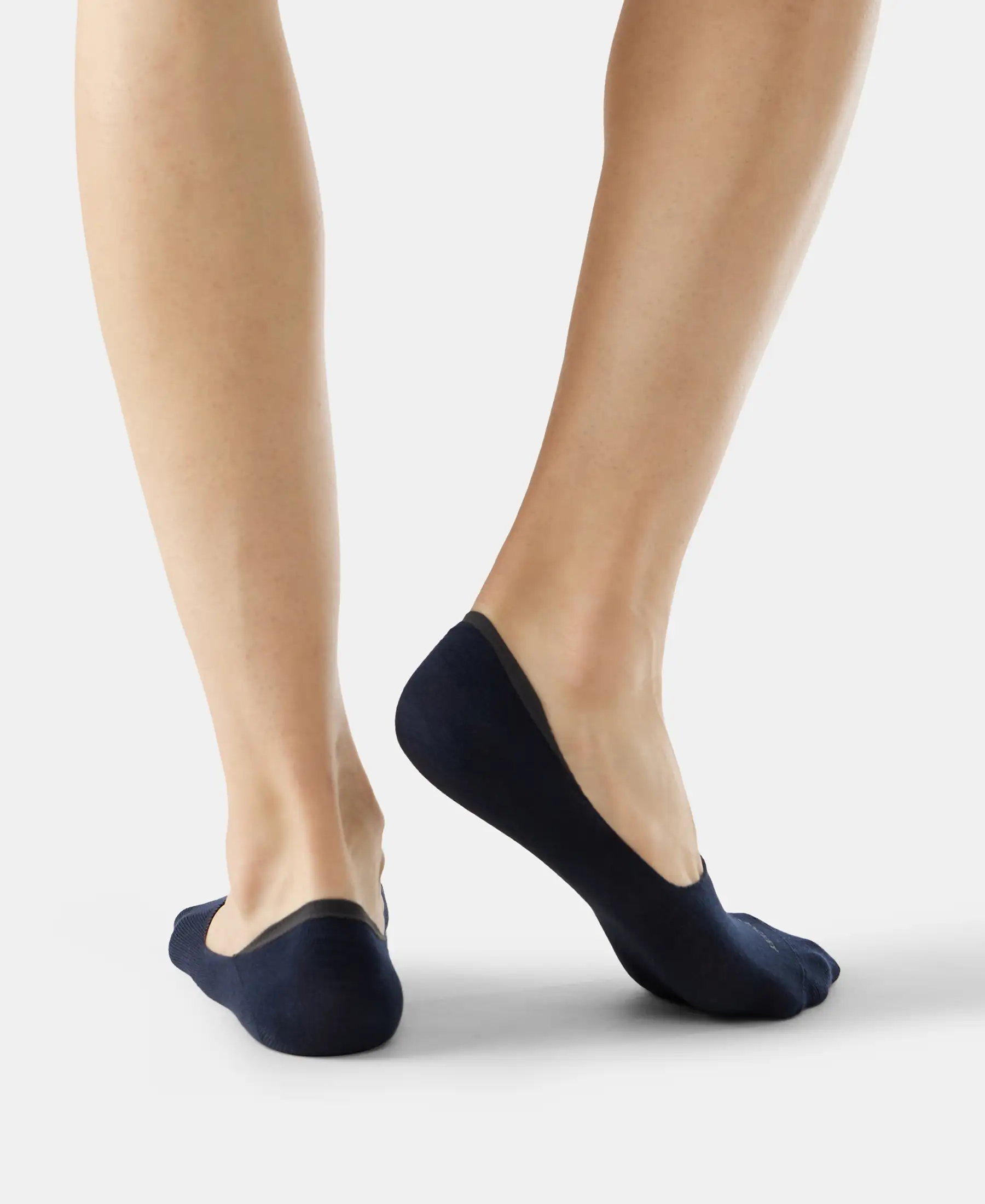 Compact Cotton Elastane Stretch No Show Socks With StayFresh Treatment - Navy (Pack of 2) - Image 6