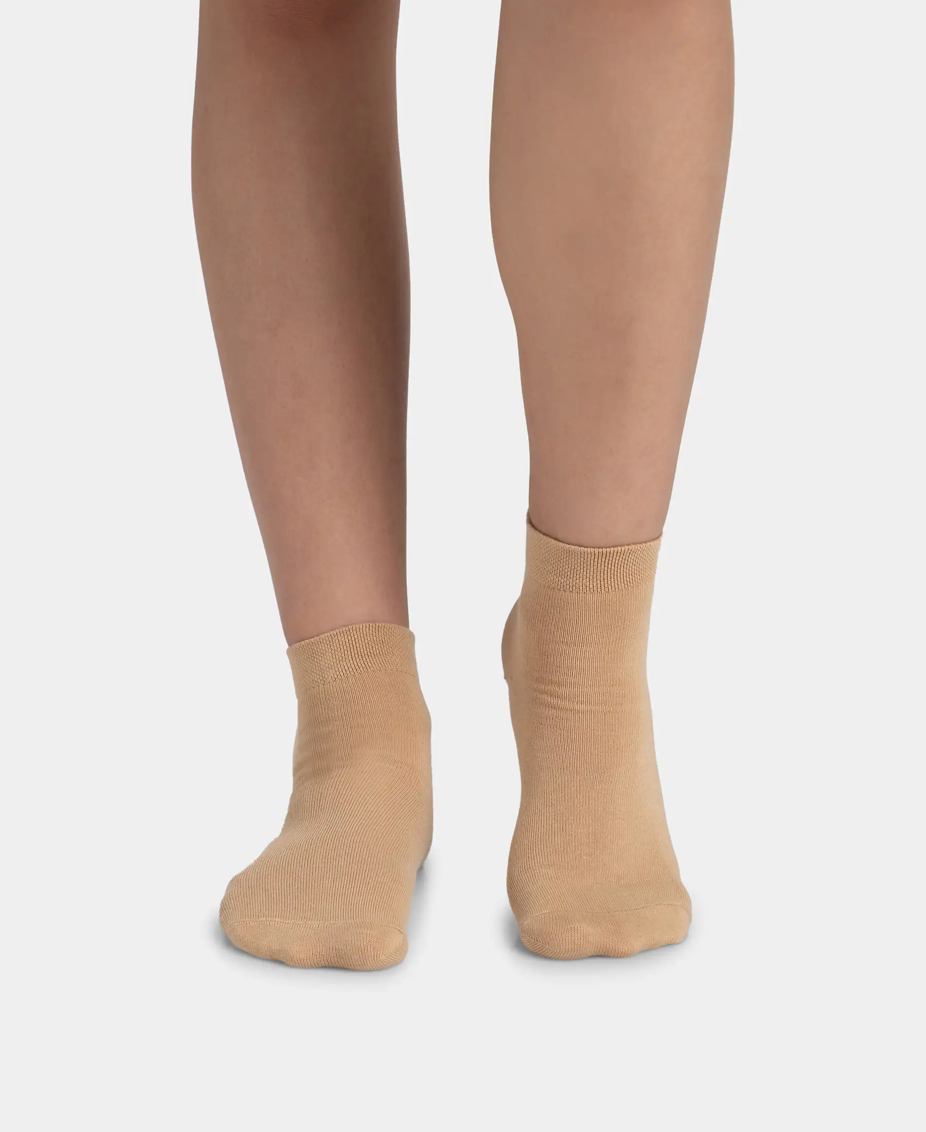 Compact Cotton Stretch Ankle Length Socks with StayFresh Treatment - Skin (Pack of 2) - Image 2