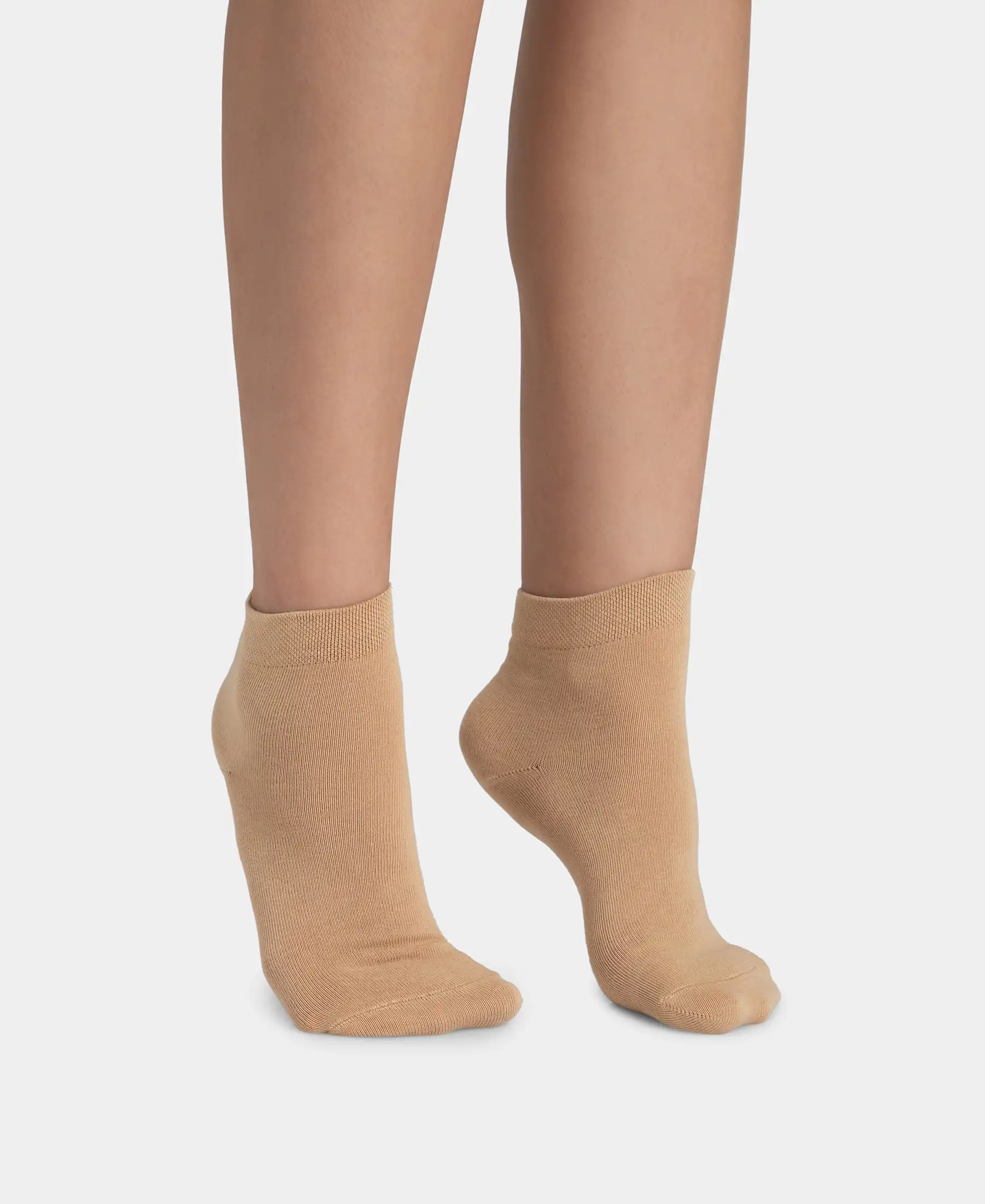 Compact Cotton Stretch Ankle Length Socks with StayFresh Treatment - Skin (Pack of 2) - Image 3