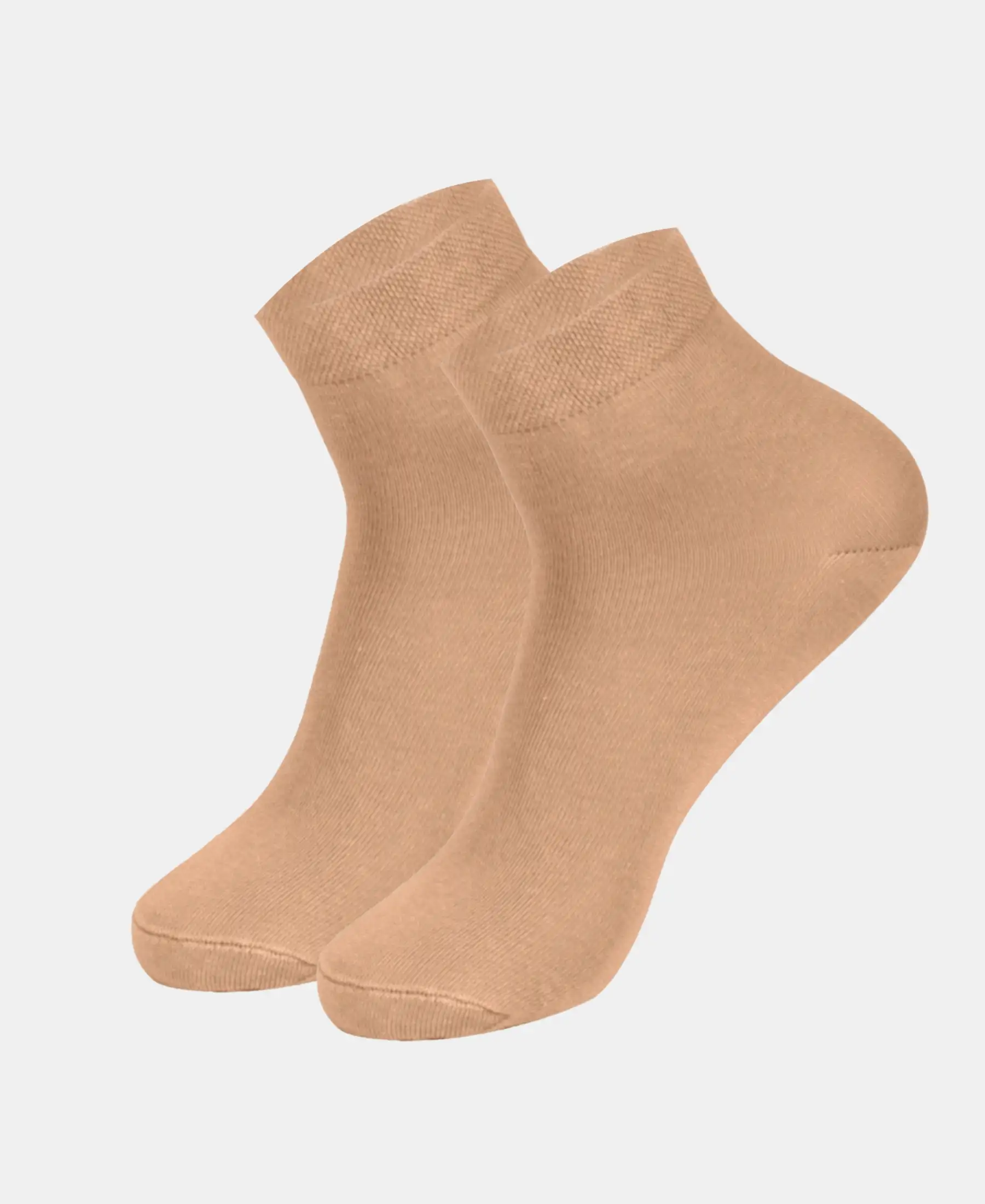 Compact Cotton Stretch Ankle Length Socks with StayFresh Treatment - Skin (Pack of 2) - Image 5