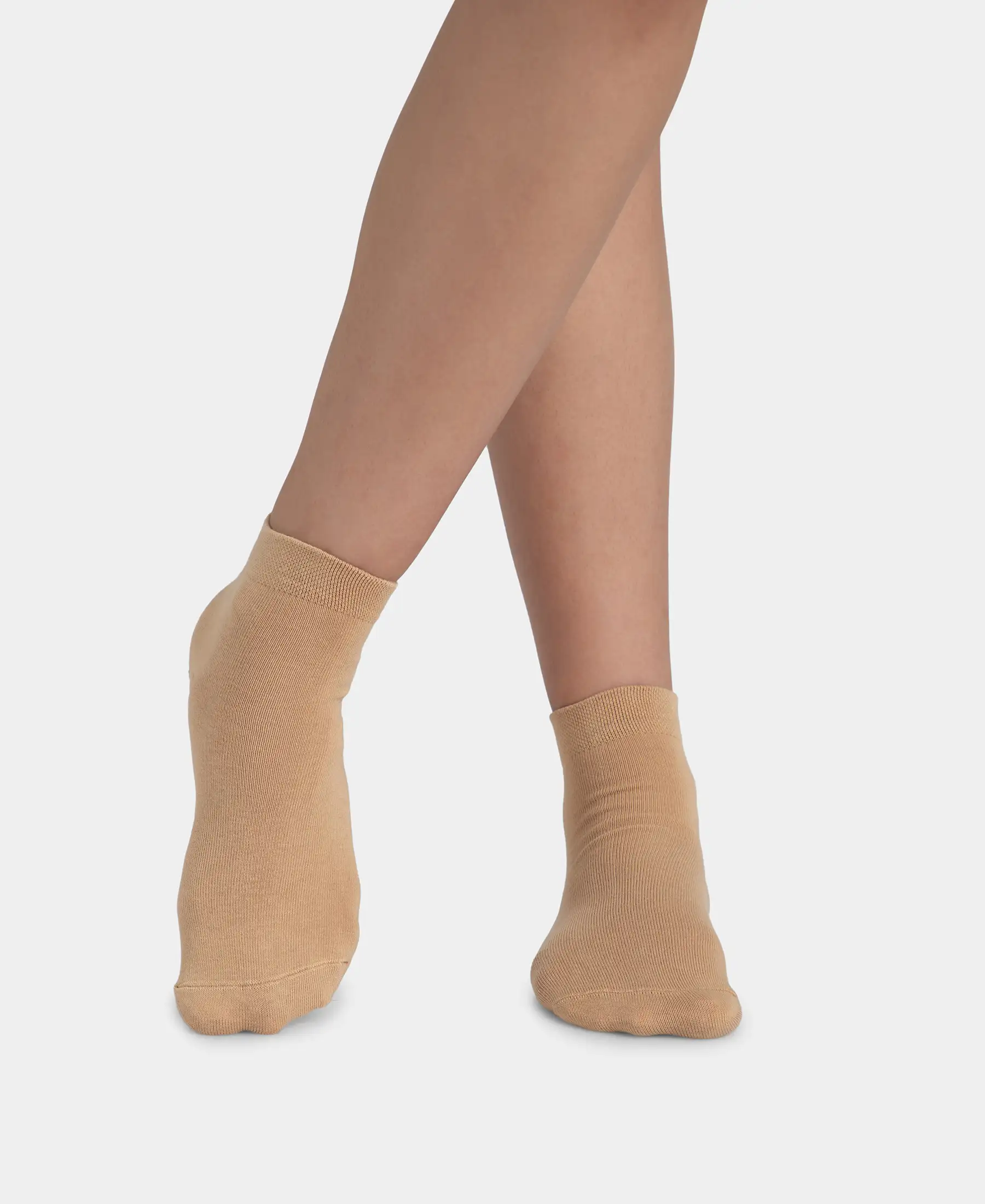 Compact Cotton Stretch Ankle Length Socks with StayFresh Treatment - Skin (Pack of 2) - Image 7
