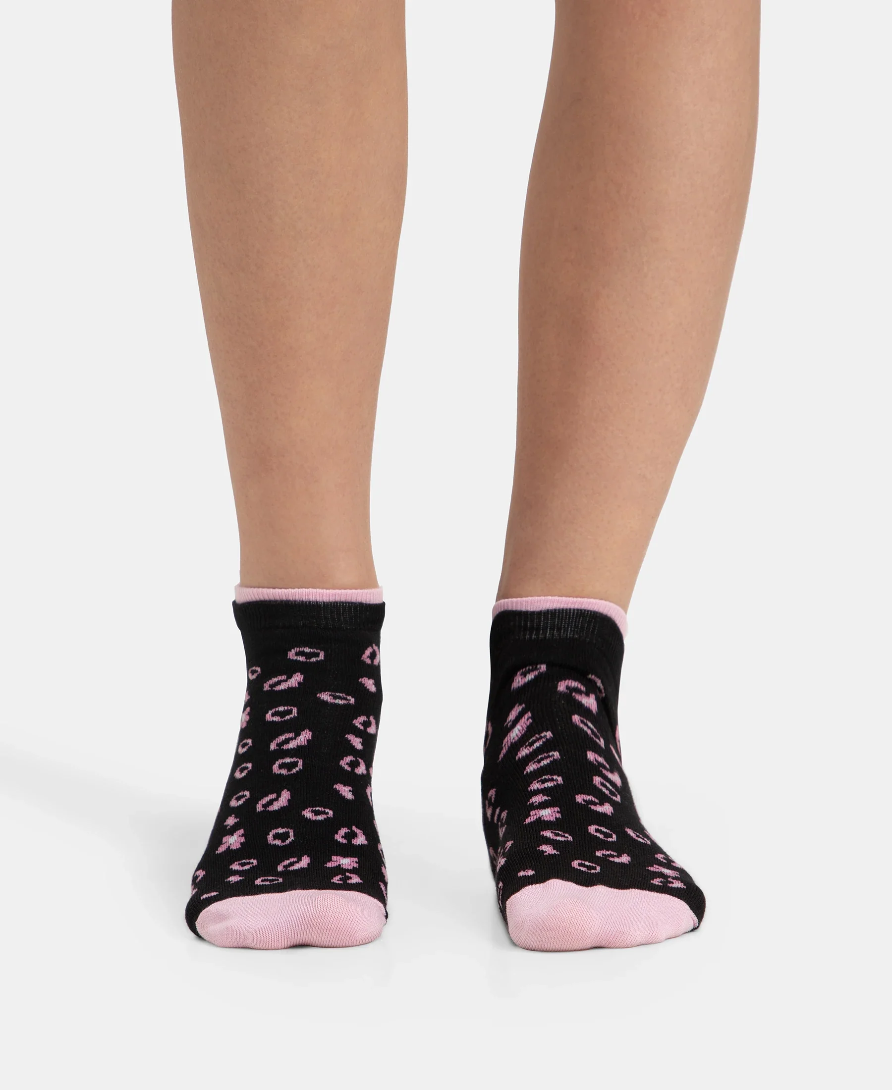 Compact Cotton Stretch Low Show Socks with StayFresh Treatment - Black & Pirouette (Pack of 2) - Image 8