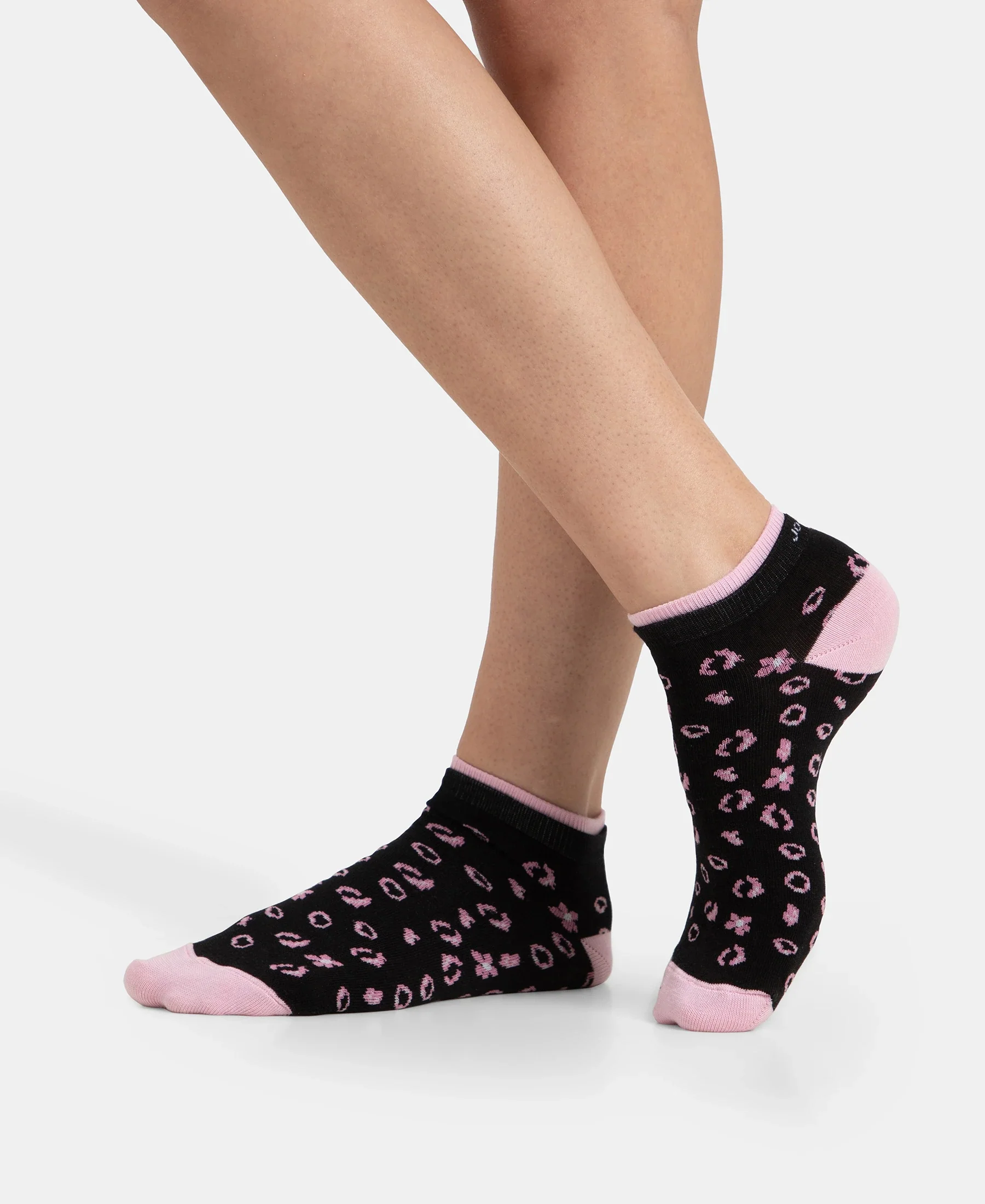 Compact Cotton Stretch Low Show Socks with StayFresh Treatment - Black & Pirouette (Pack of 2) - Image 9