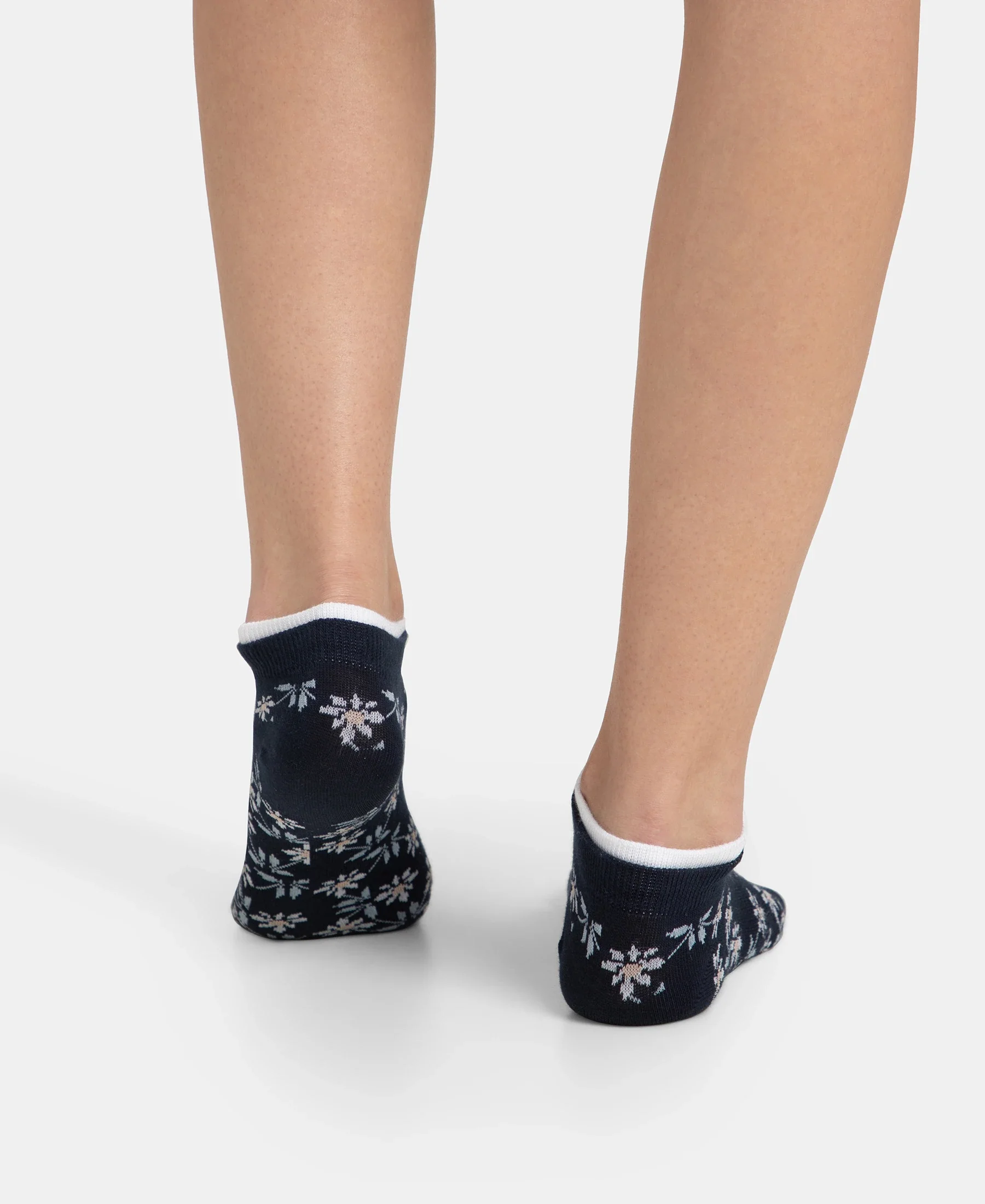 Compact Cotton Stretch Low Show Socks with StayFresh Treatment - Navy & Chambray Blue (Pack of 2) - Image 10