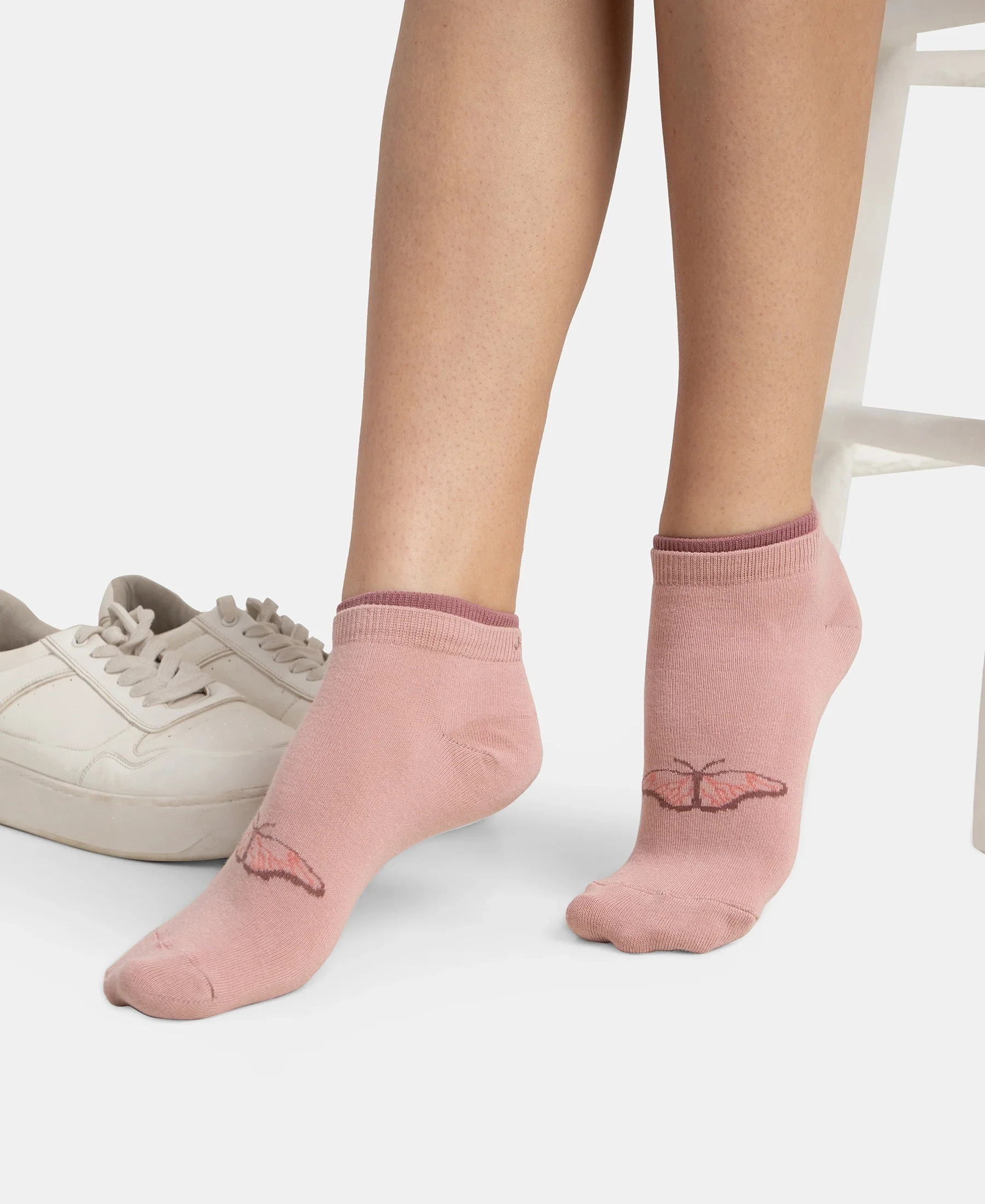 Compact Cotton Stretch Low Show Socks with StayFresh Treatment - Pale Mauve & Wistful Mauve (Pack of 2) - Image 7