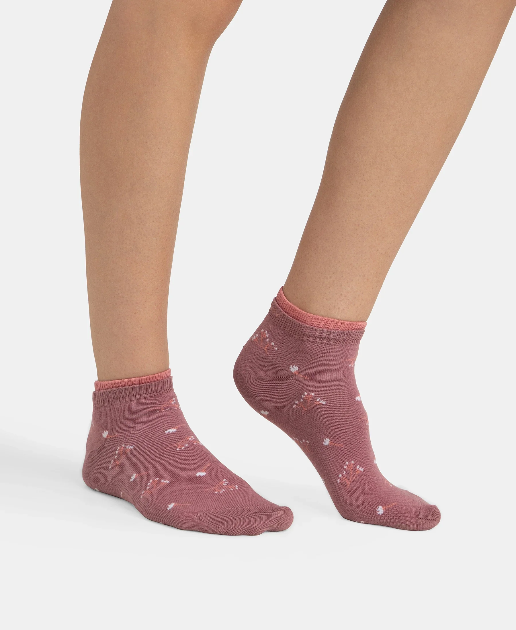 Compact Cotton Stretch Low Show Socks with StayFresh Treatment - Pale Mauve & Wistful Mauve (Pack of 2) - Image 9