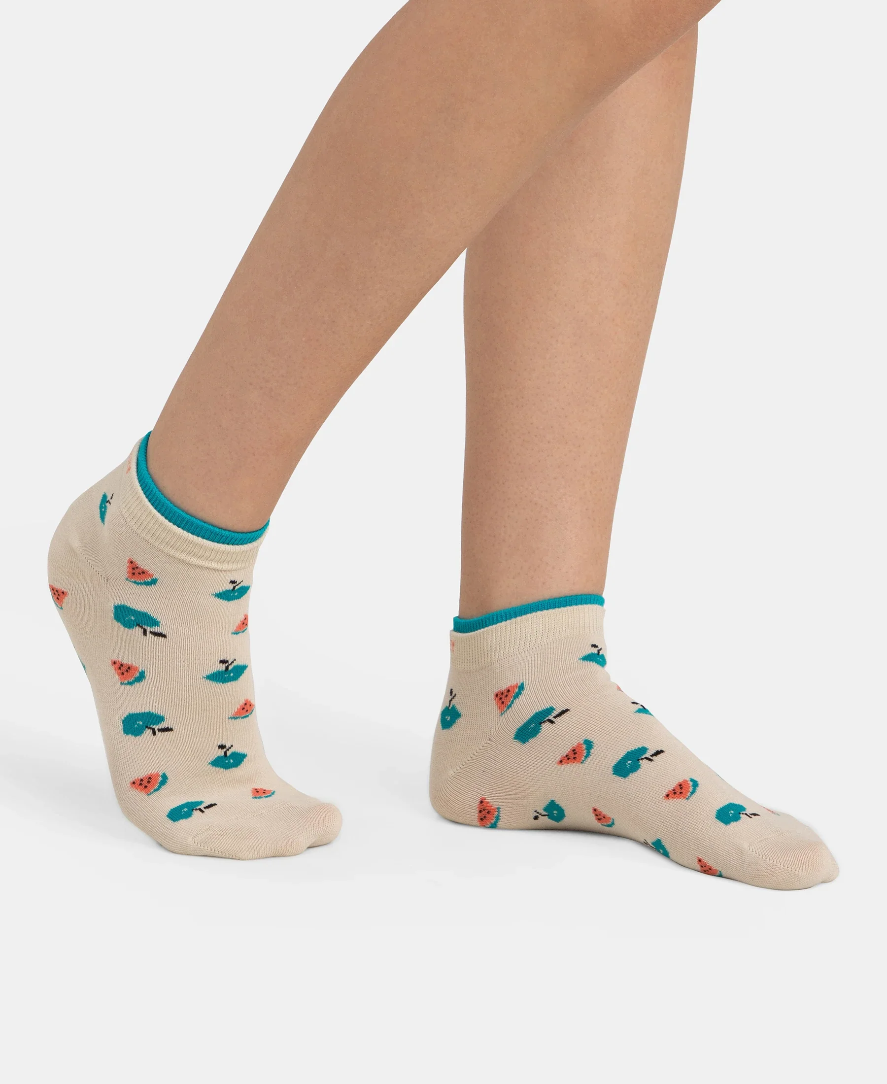 Compact Cotton Stretch Low Show Socks with StayFresh Treatment - Peacoat & Oat Meal (Pack of 2) - Image 3