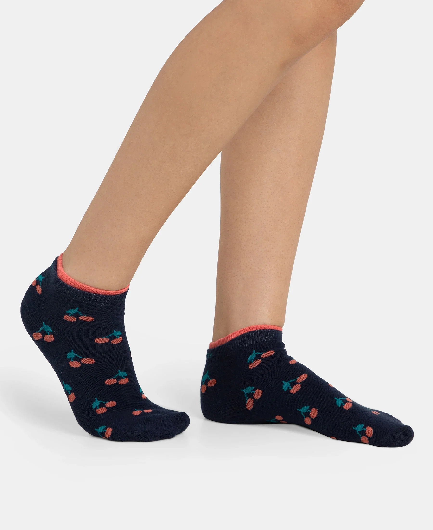 Compact Cotton Stretch Low Show Socks with StayFresh Treatment - Peacoat & Oat Meal (Pack of 2) - Image 9
