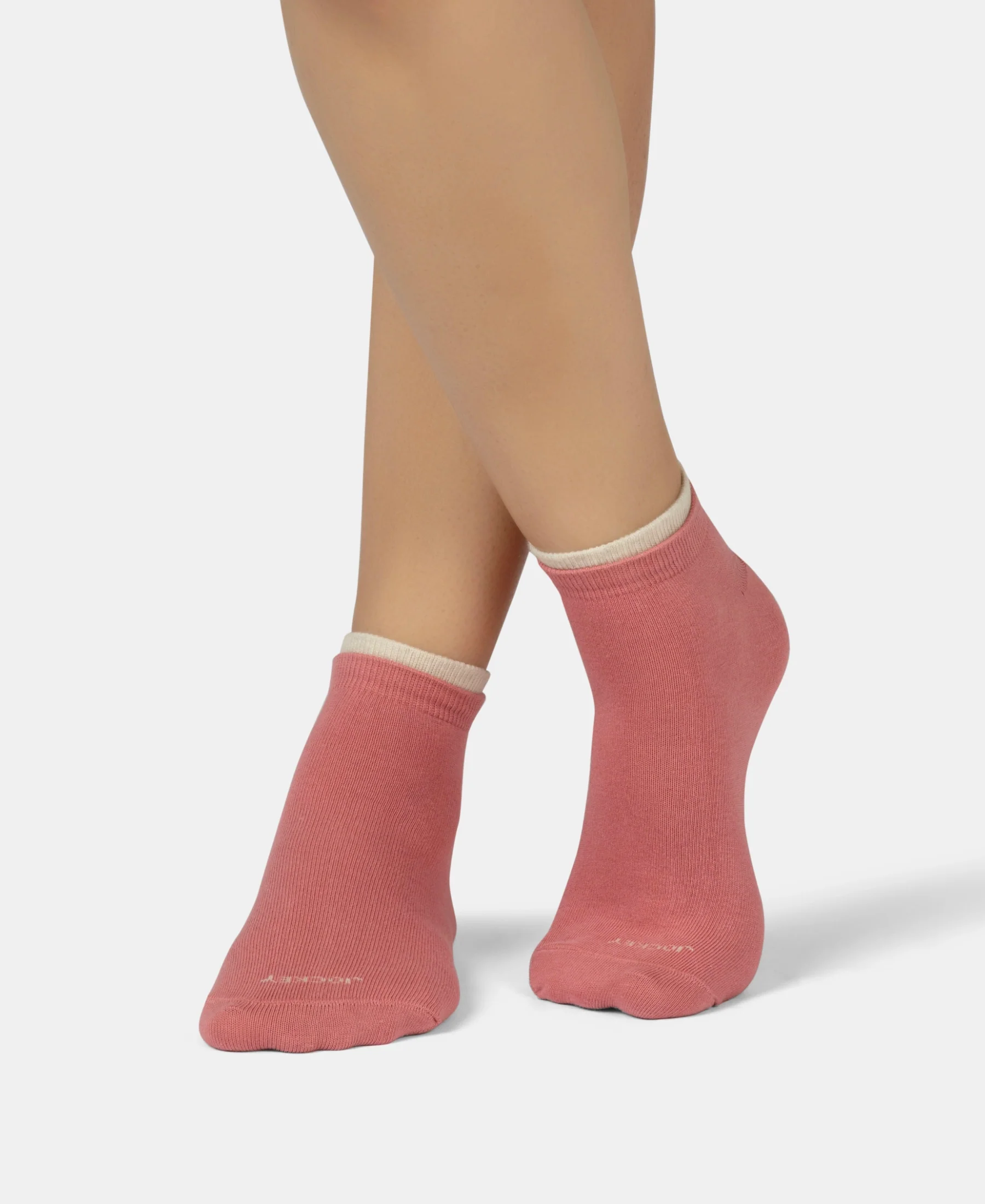 Compact Cotton Stretch Solid Low Show Socks with Stay Fresh Treatment - Cosmic Sky Melange & Rose Wine (Pack of 2) - Image 2