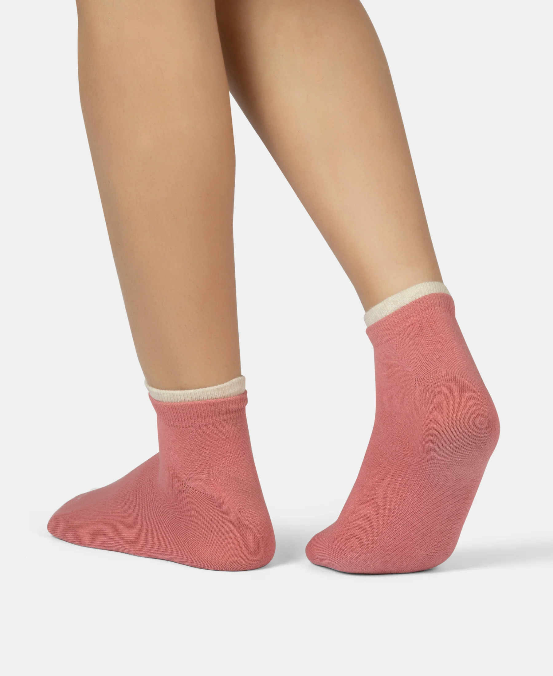 Compact Cotton Stretch Solid Low Show Socks with Stay Fresh Treatment - Cosmic Sky Melange & Rose Wine (Pack of 2) - Image 4
