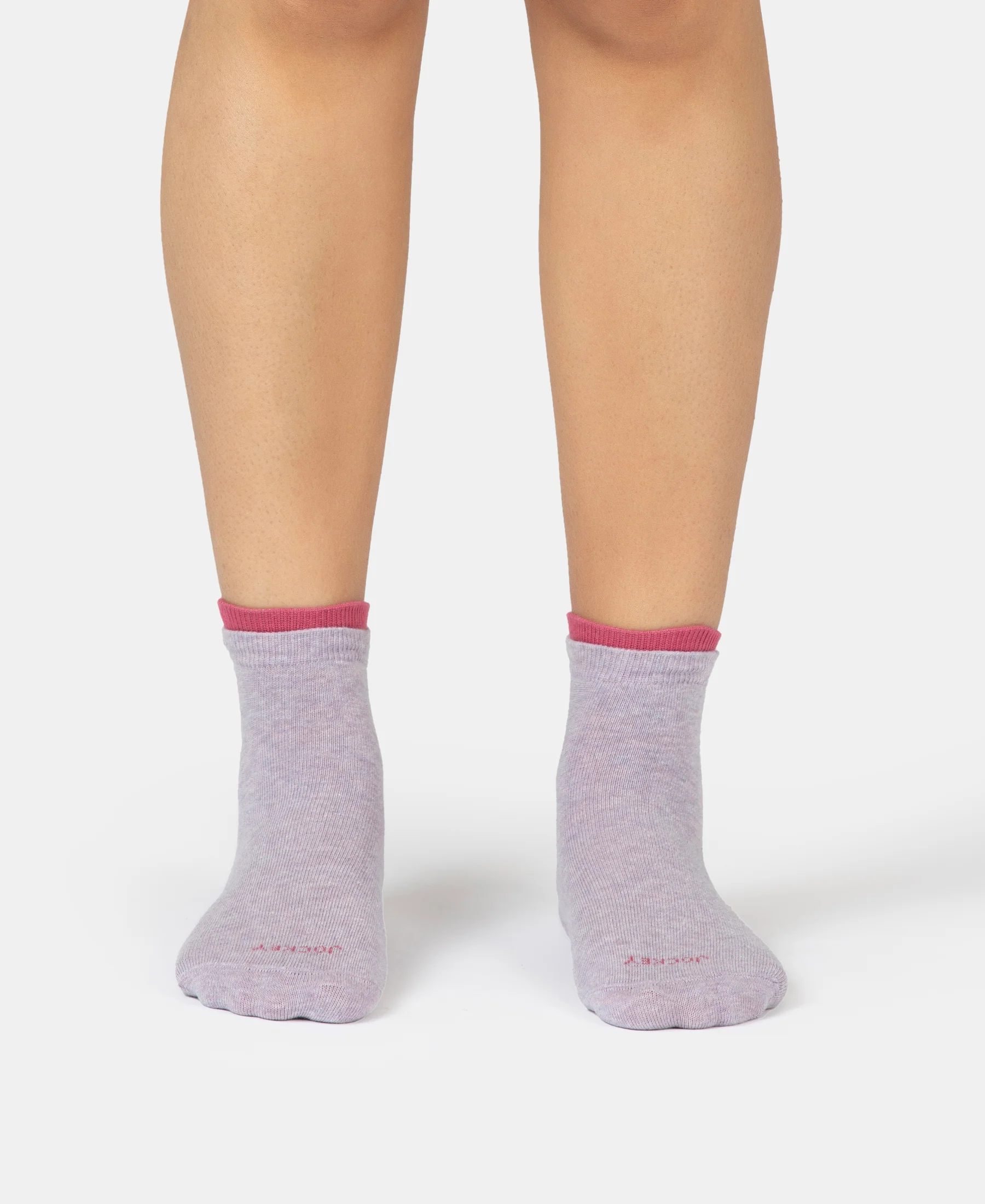 Compact Cotton Stretch Solid Low Show Socks with Stay Fresh Treatment - Cosmic Sky Melange & Rose Wine (Pack of 2) - Image 6