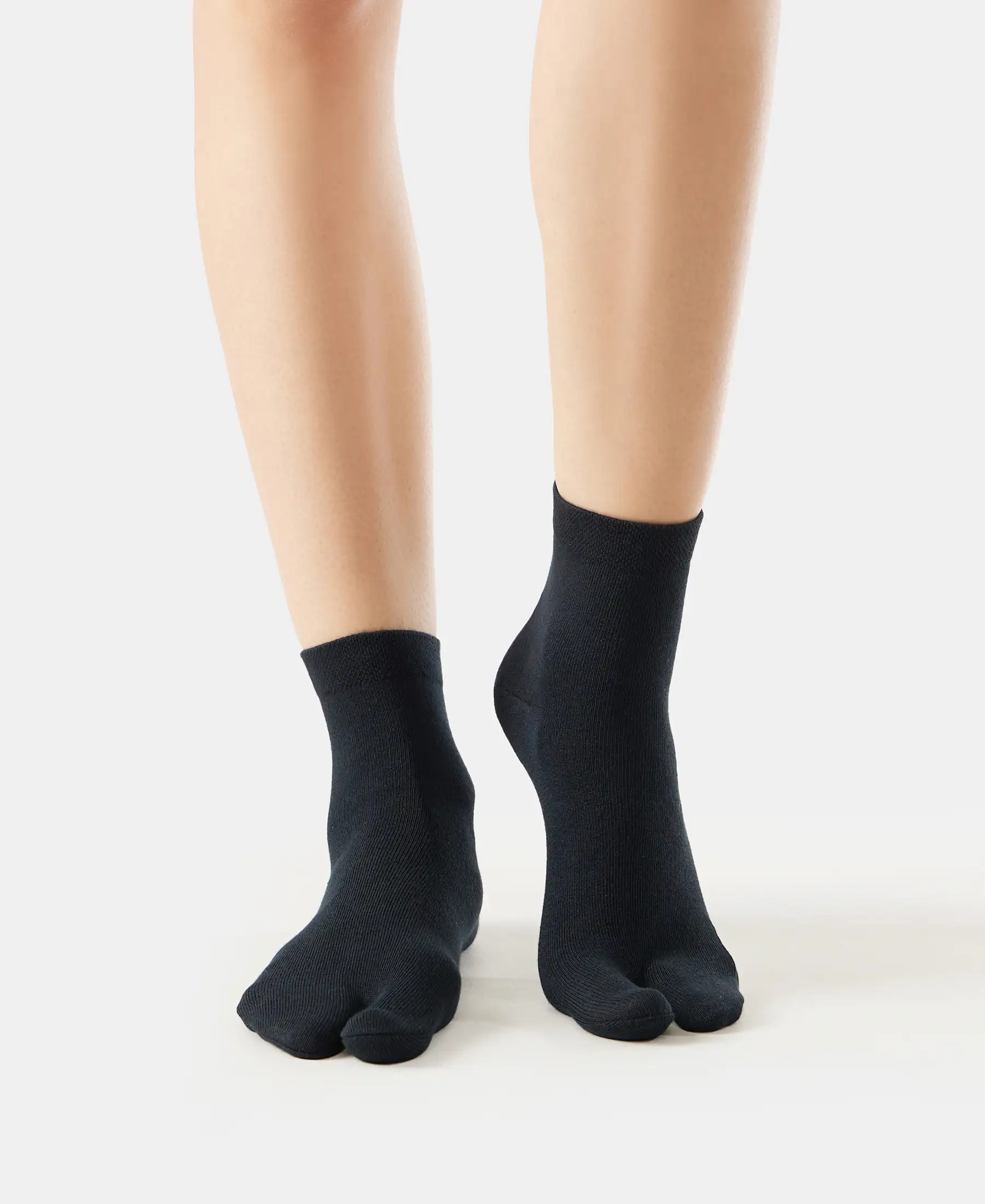Compact Cotton Stretch Toe Socks with StayFresh Treatment - Black (Pack of 2) - Image 2