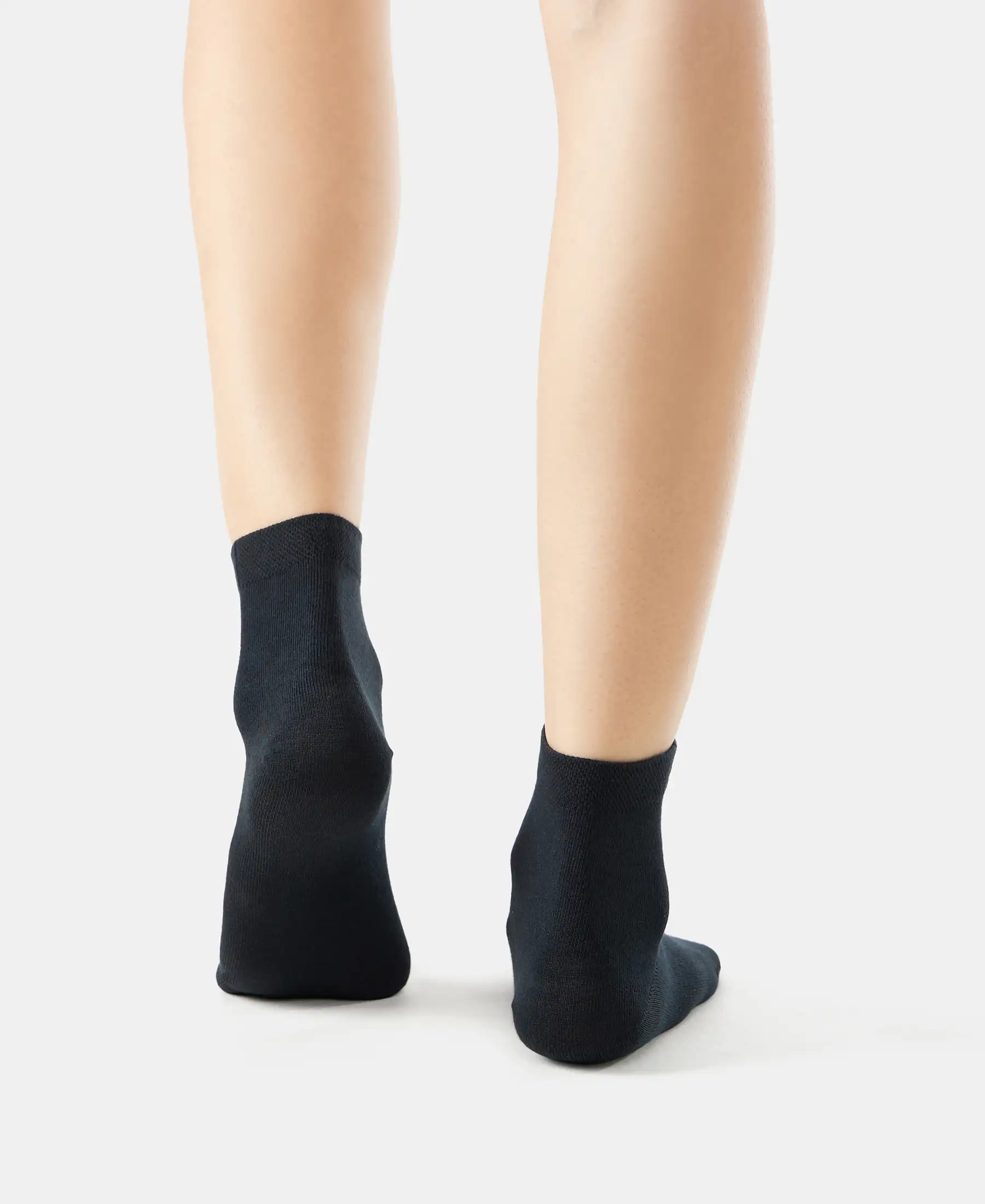 Compact Cotton Stretch Toe Socks with StayFresh Treatment - Black (Pack of 2) - Image 4