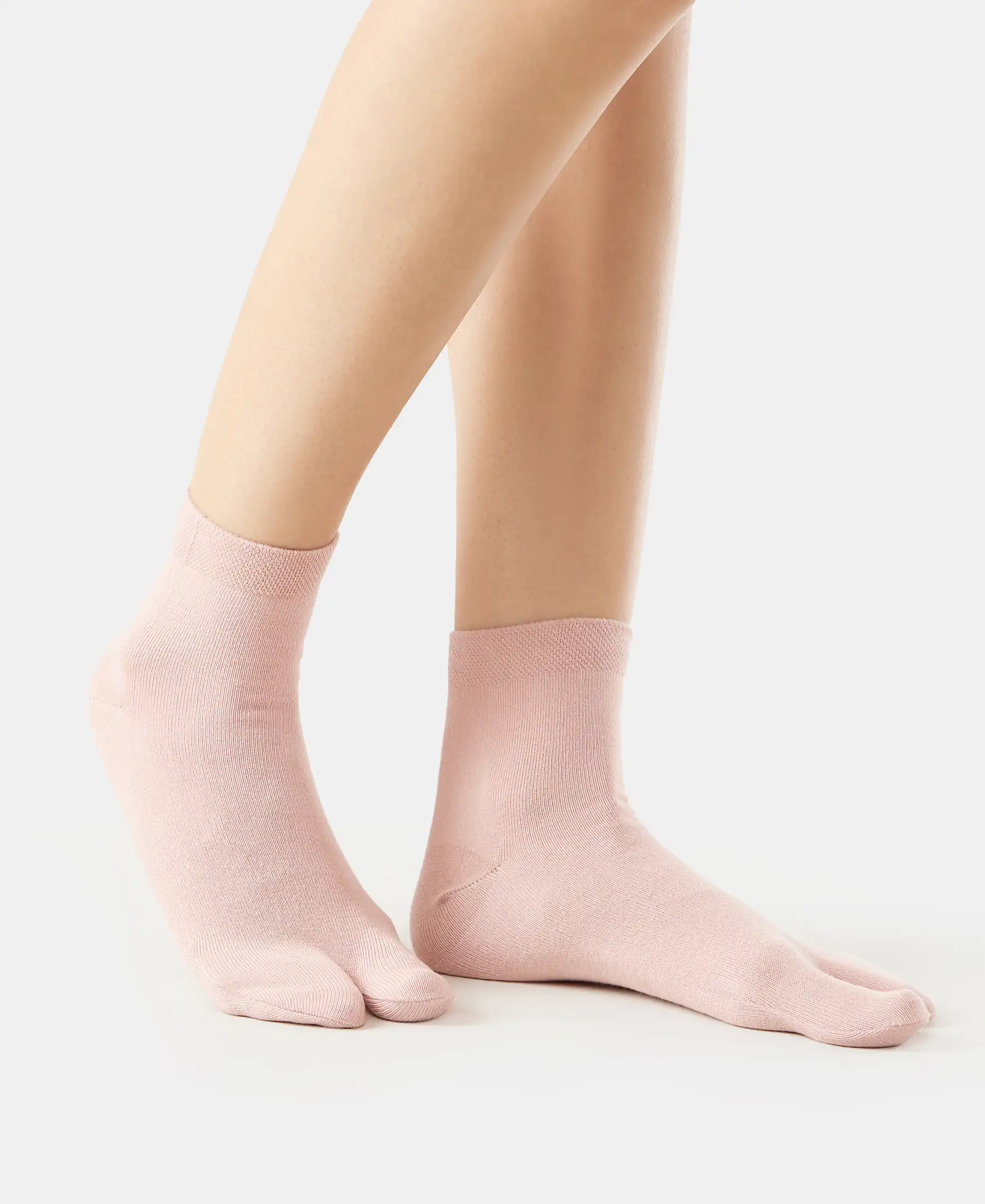 Compact Cotton Stretch Toe Socks with StayFresh Treatment - Pale Mauve (Pack of 2) - Image 3