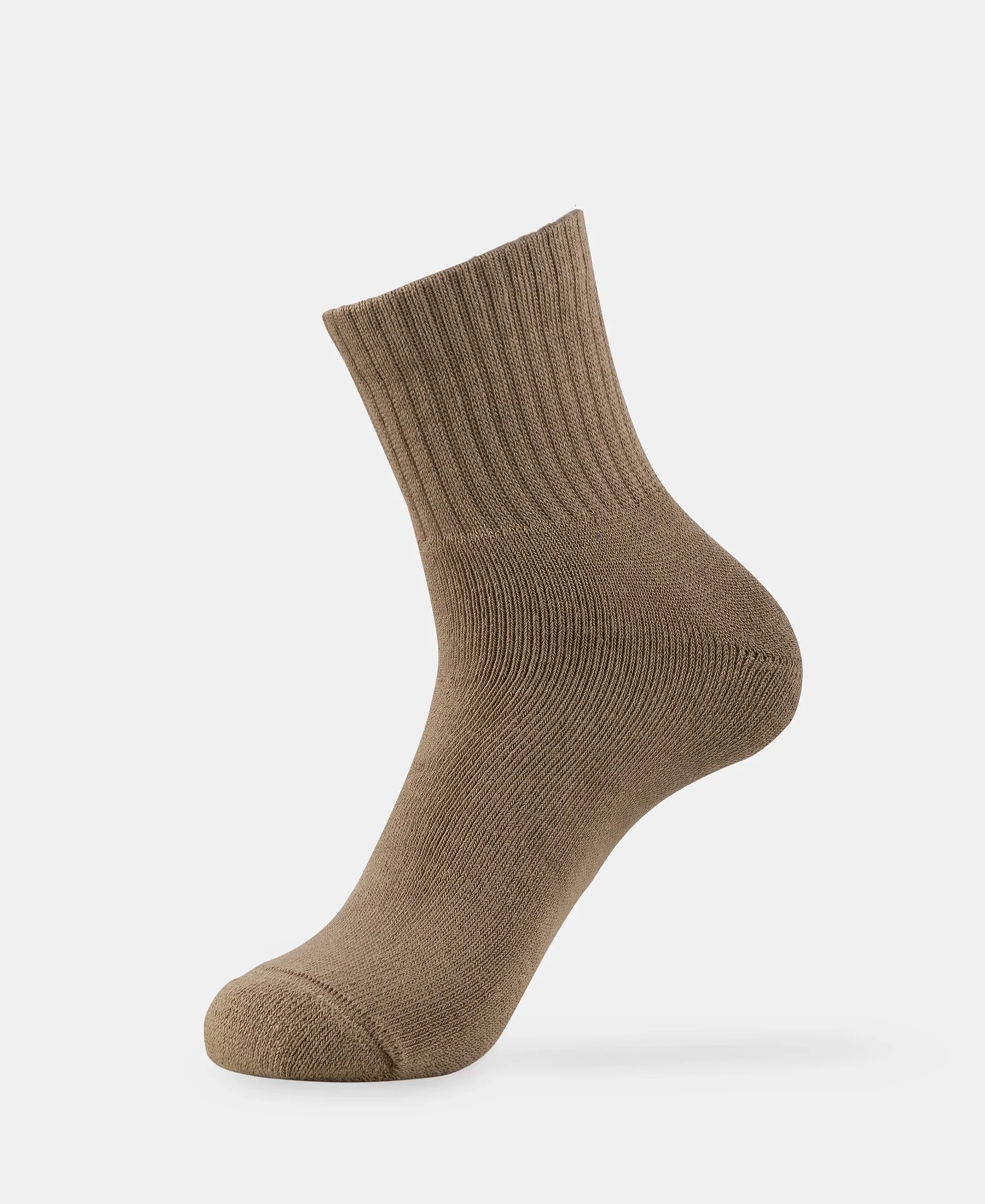 Compact Cotton Terry Ankle Length Socks With StayFresh Treatment - Timber Wolf