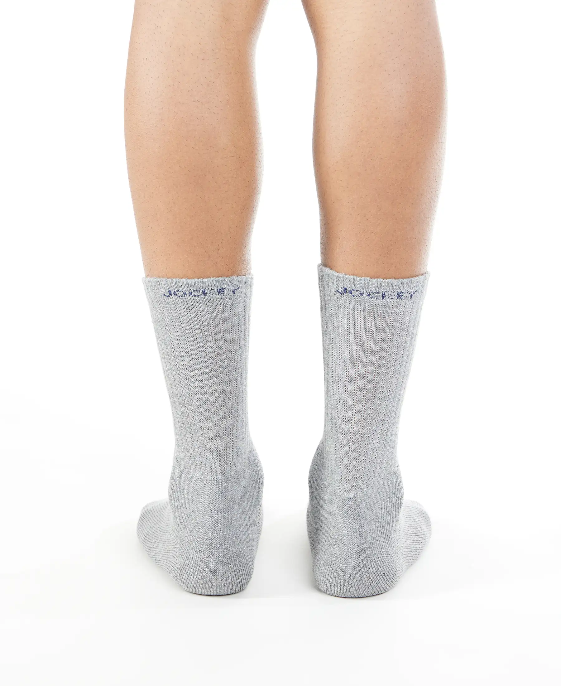 Compact Cotton Terry Crew Length Socks With StayFresh Treatment - Mid Grey Melange - Image 4