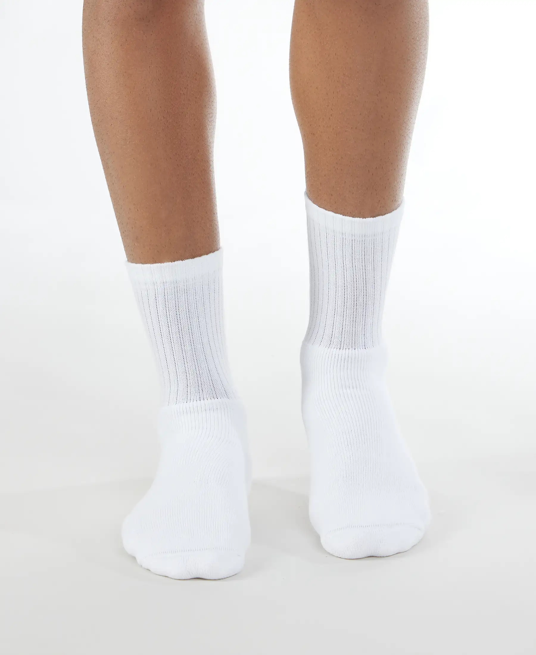 Compact Cotton Terry Crew Length Socks With StayFresh Treatment - White (Pack of 3) - Image 2