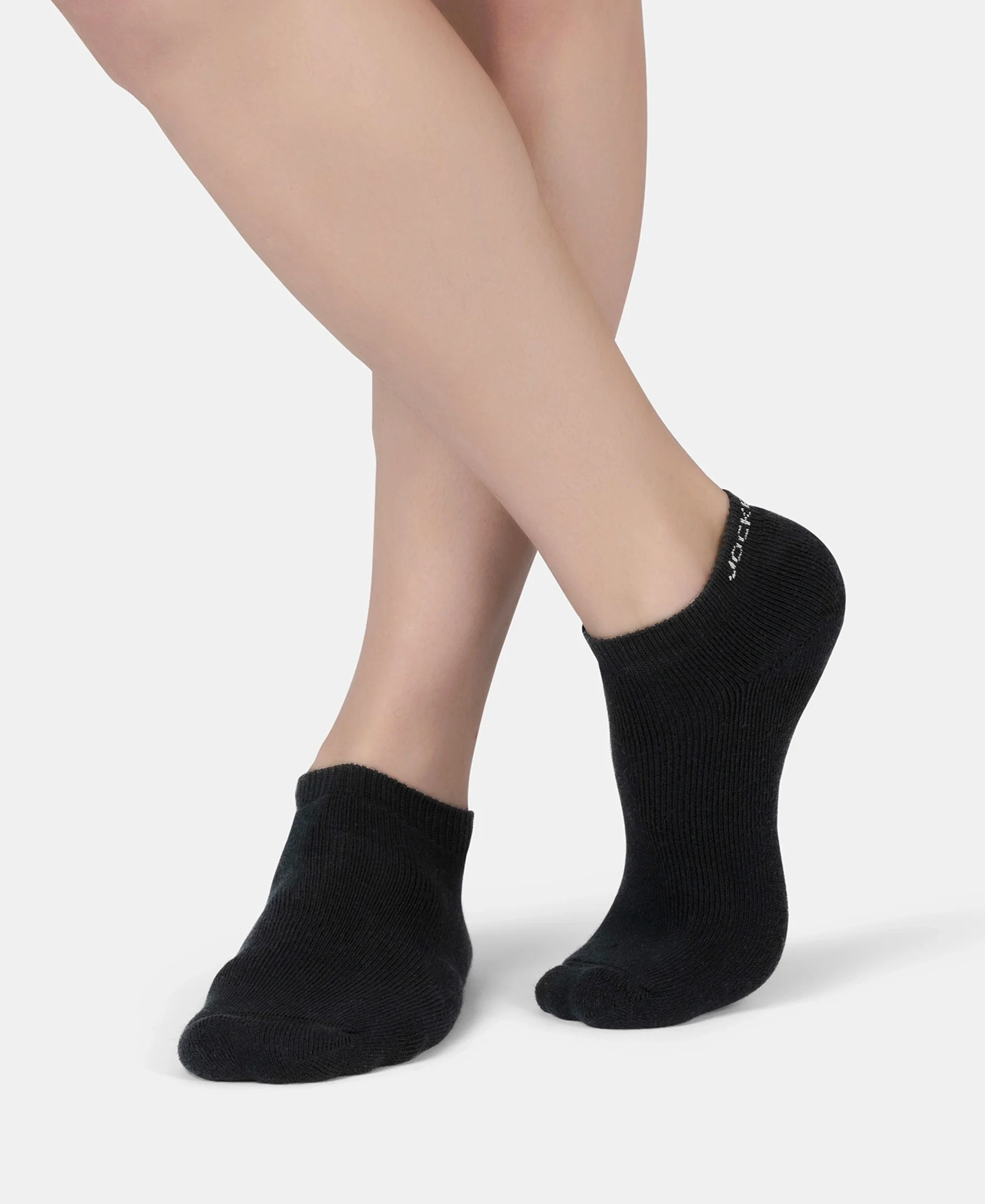 Compact Cotton Terry Low Show Socks with StayFresh Treatment - Black, Mid Grey & Charcoal Melange (Pack of 3) - Image 10