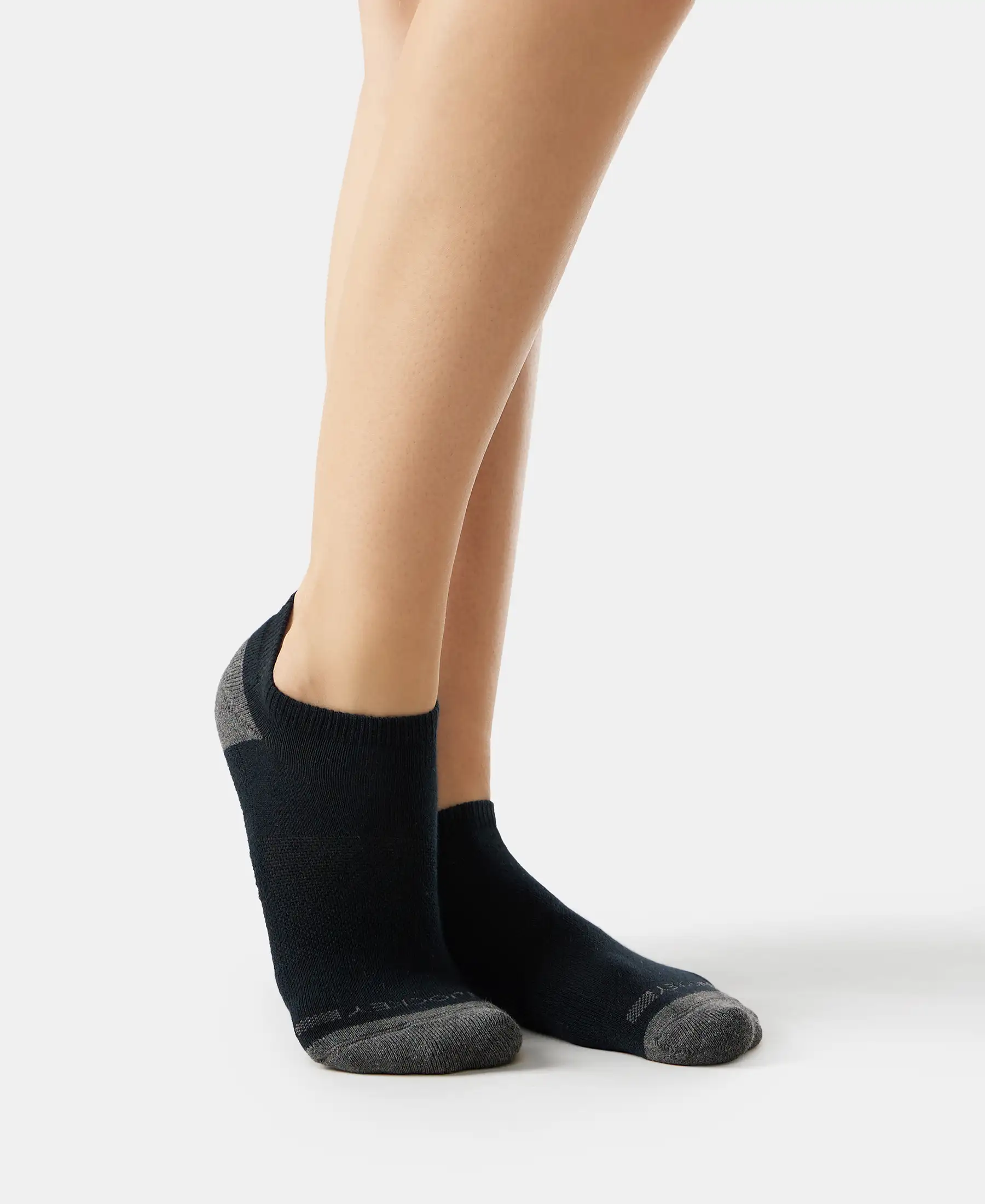 Cotton Nylon Blend Elastane Stretch Solid Low Show Socks with StayFresh Treatment - Black & White (Pack of 2) - Image 8