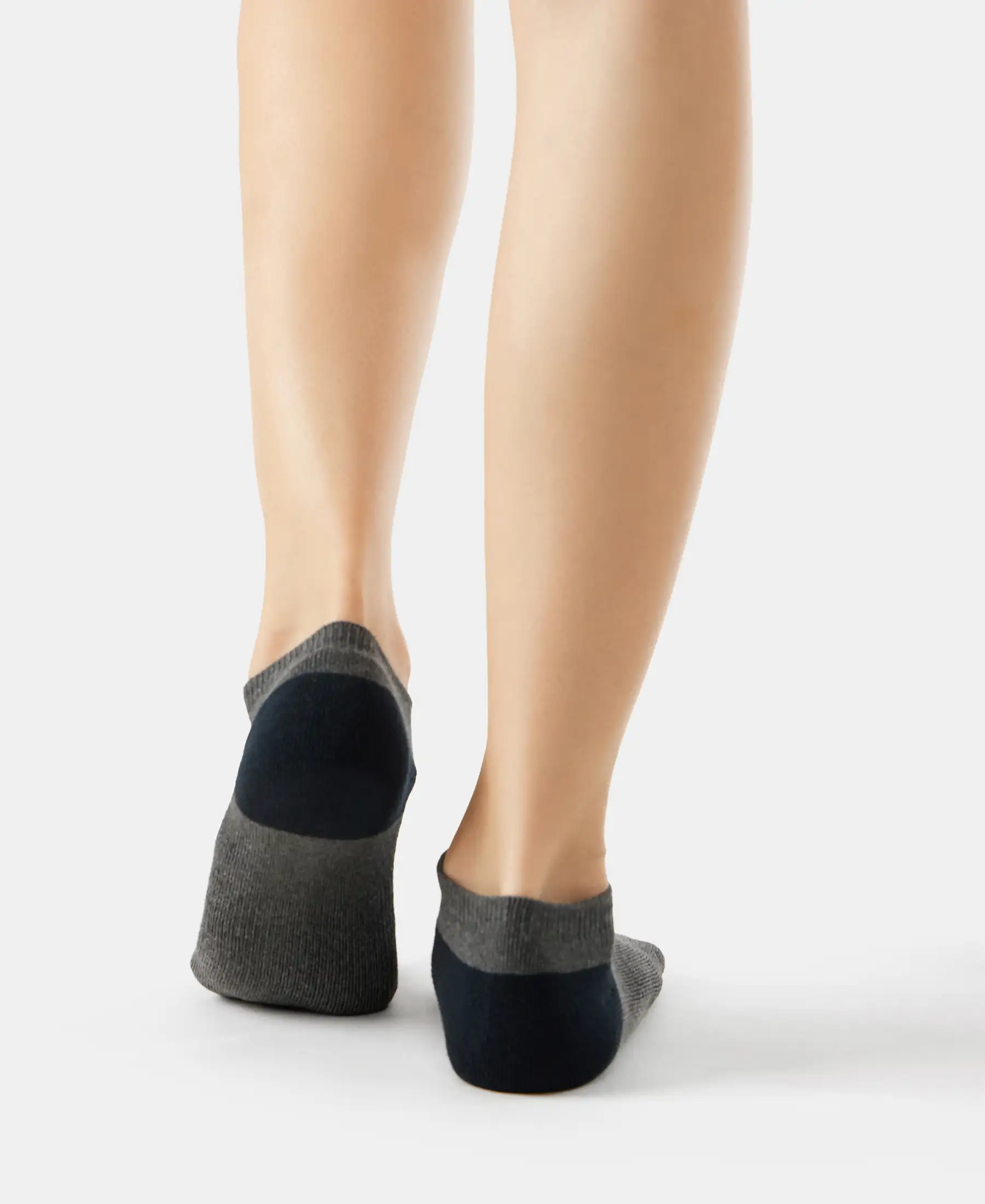 Cotton Nylon Blend Elastane Stretch Solid Low Show Socks with StayFresh Treatment - Charcoal Melange & Mid Grey Melange (Pack of 2) - Image 10
