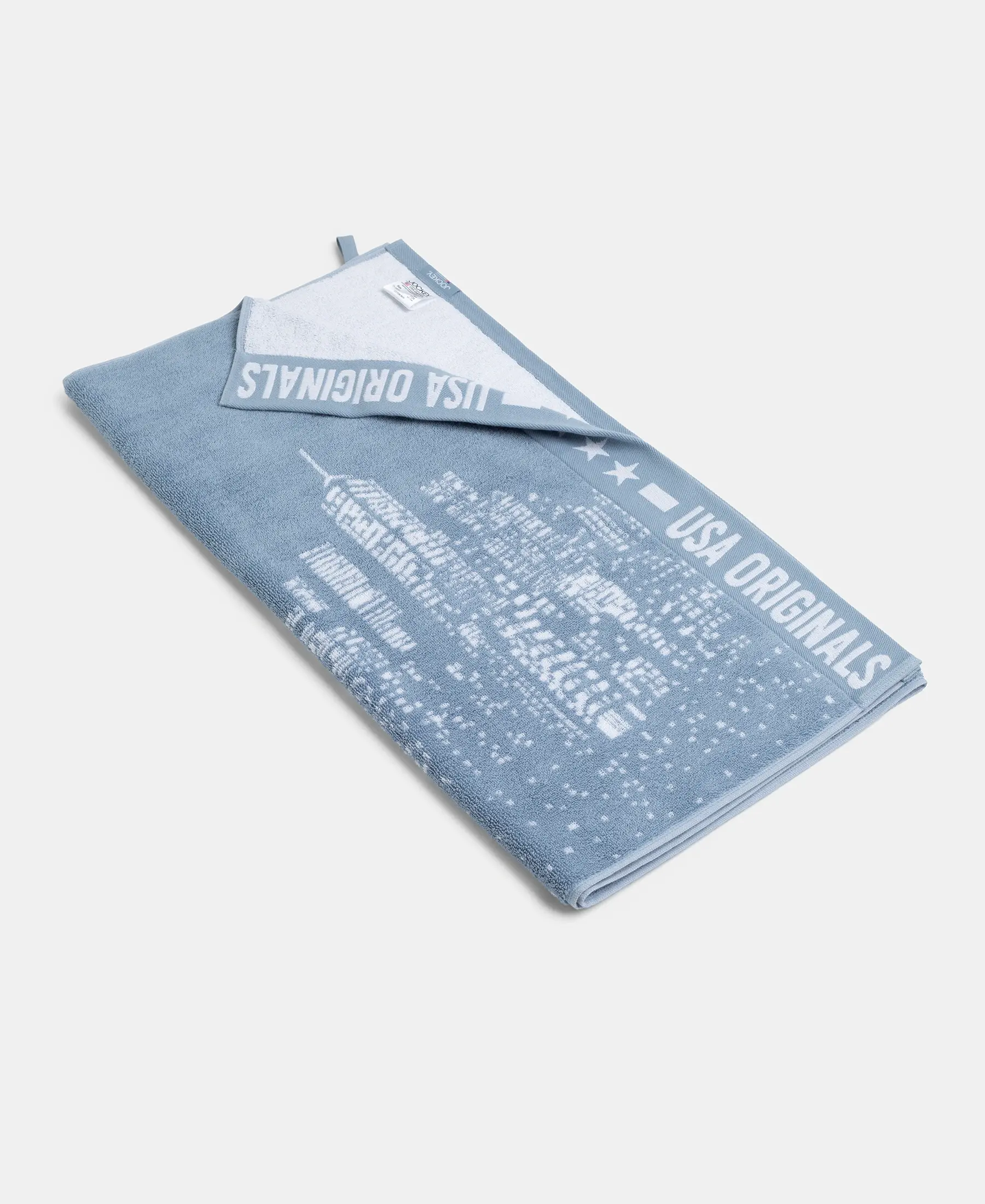 Cotton Rich Terry Ultrasoft and Durable Printed Bath Towel - Dusty Blue - Image 2