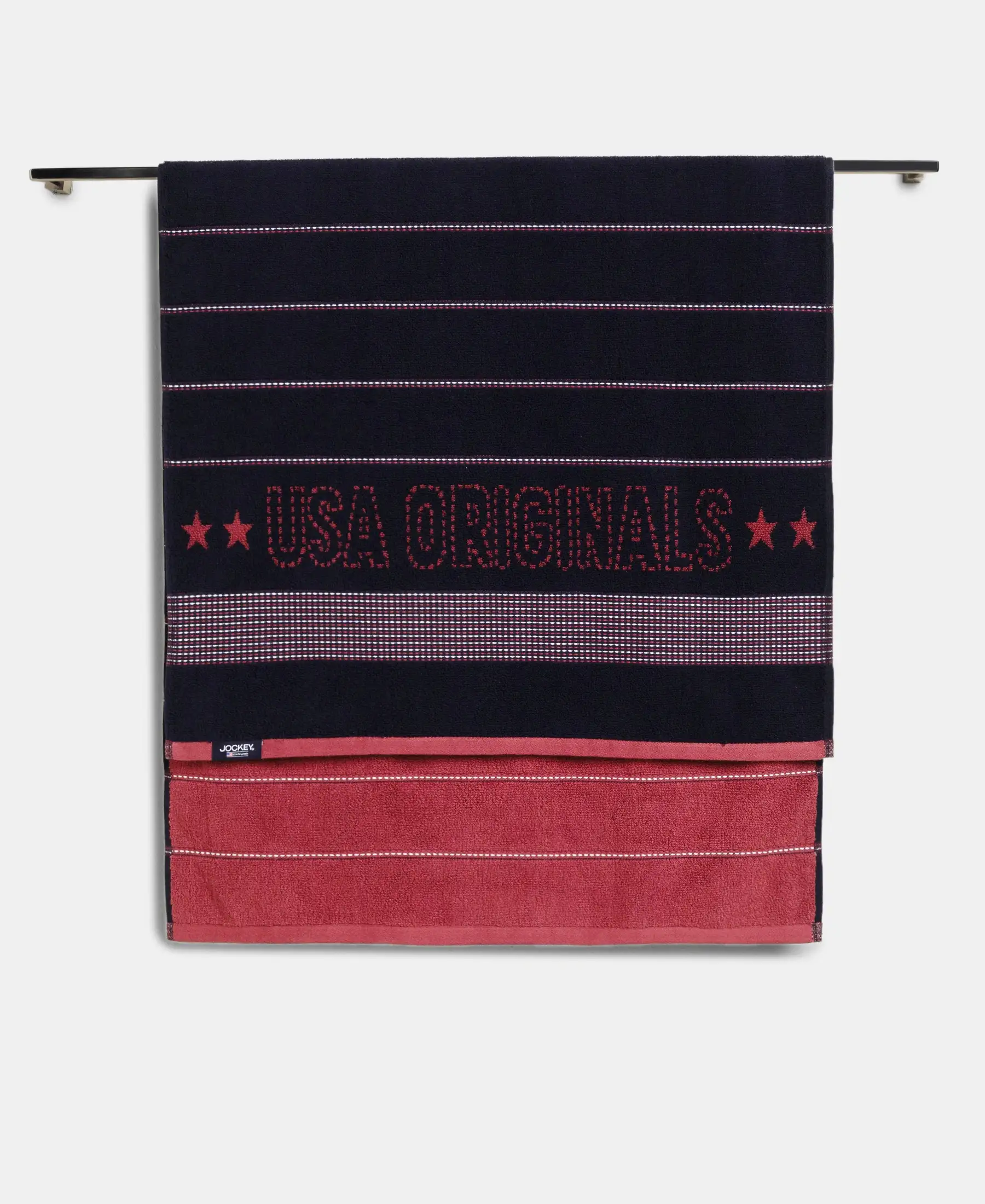 Cotton Rich Terry Ultrasoft and Durable Striped Bath Towel - Deep Navy - Image 5